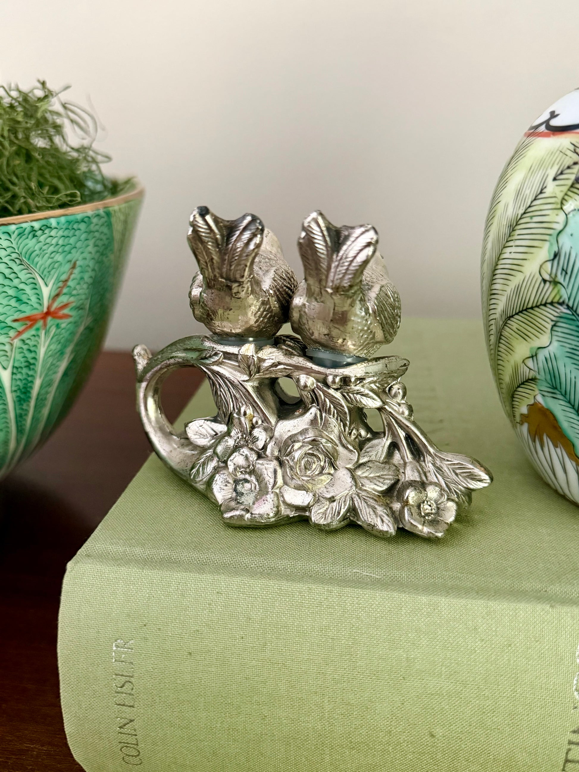 Bird and Floral Salt and Pepper Shakers