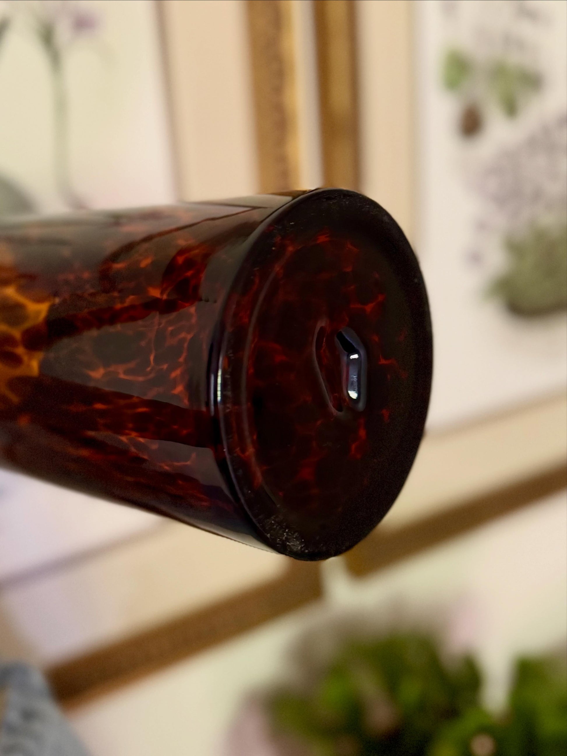 Blown Tortoise Glass Hurricane