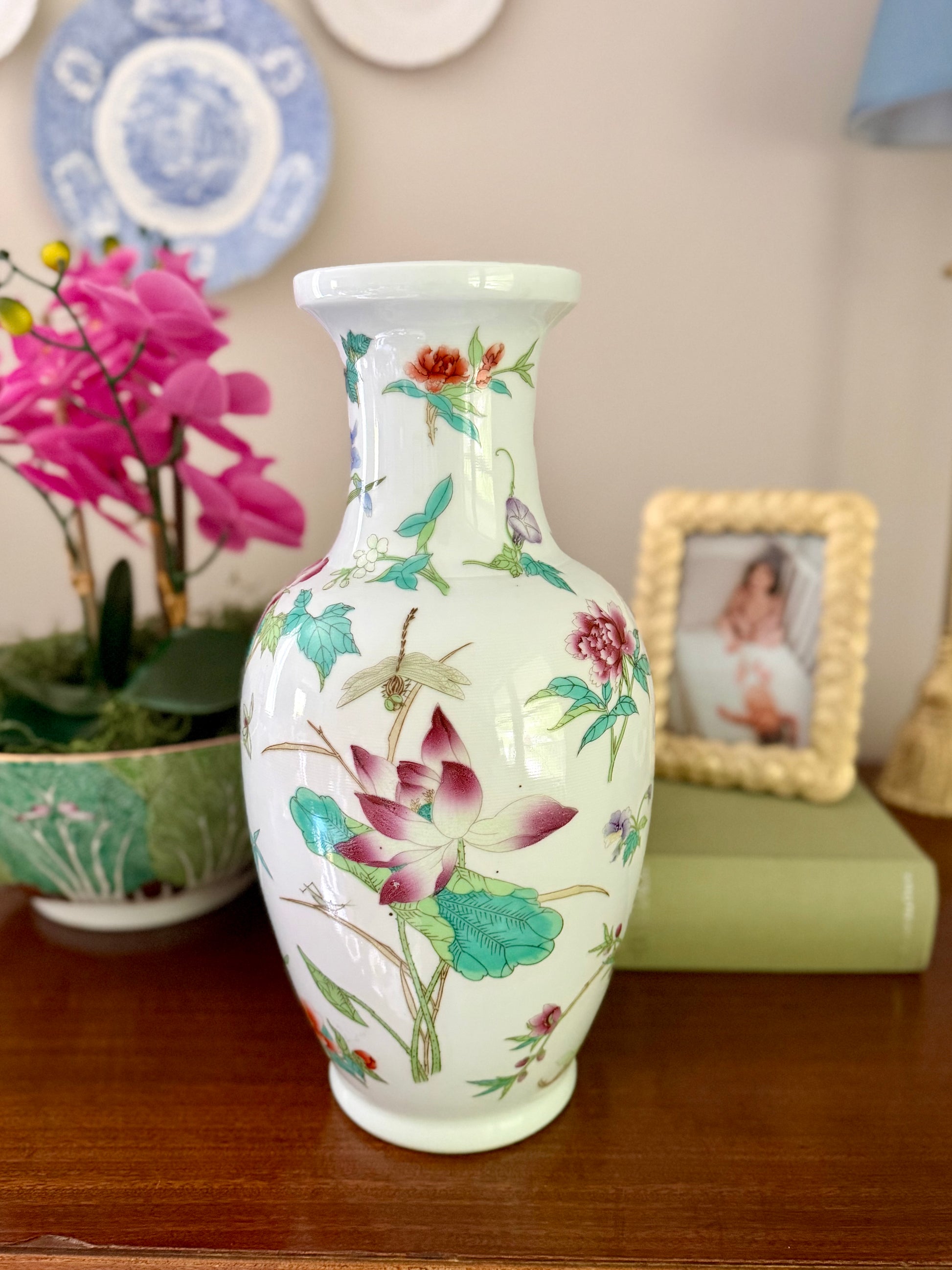 Asian Floral Vase