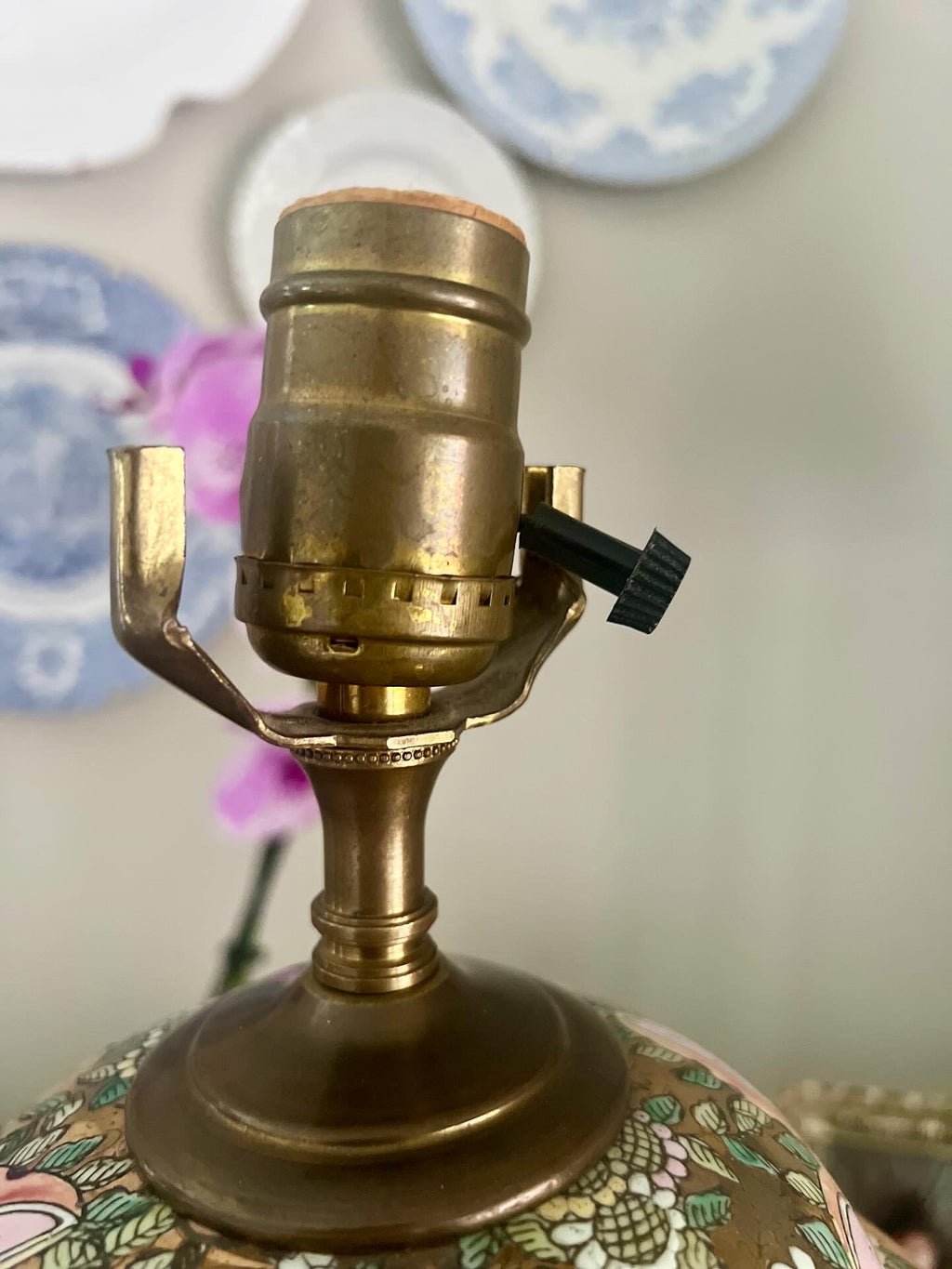 Pair of Rose Medallion Lamps