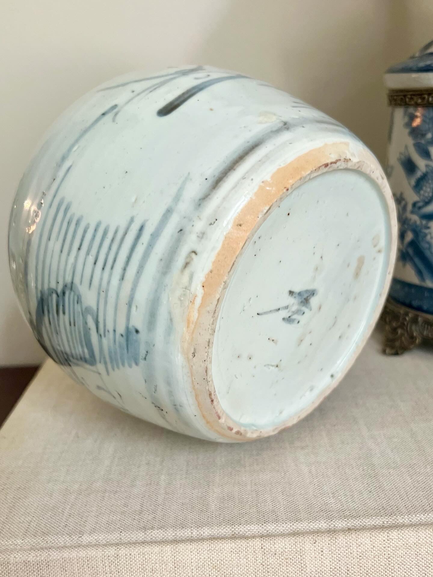 Antique Soft Blue Ginger Jar