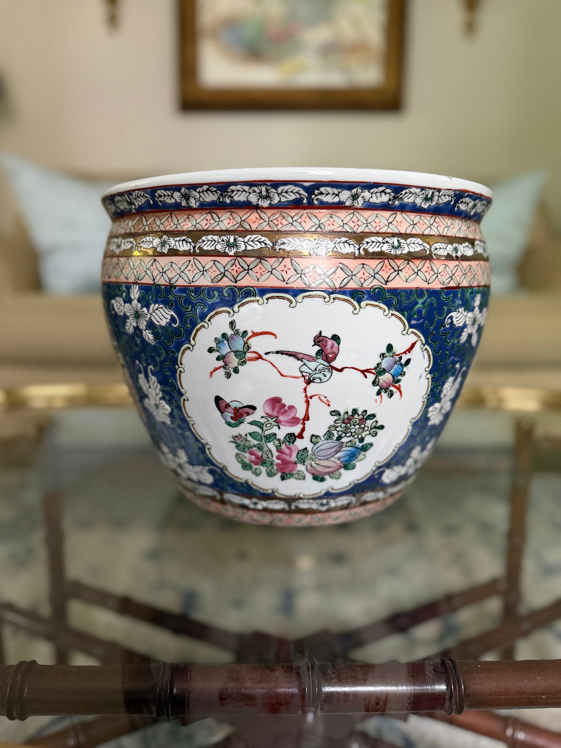 Rose Medallion Fishbowl Planter