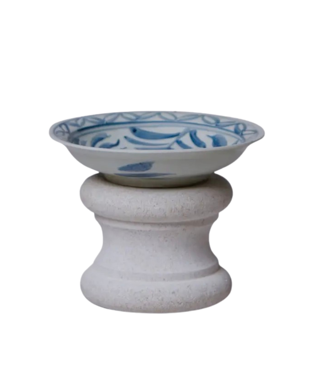 Blue and White Porcelain Floral Dish