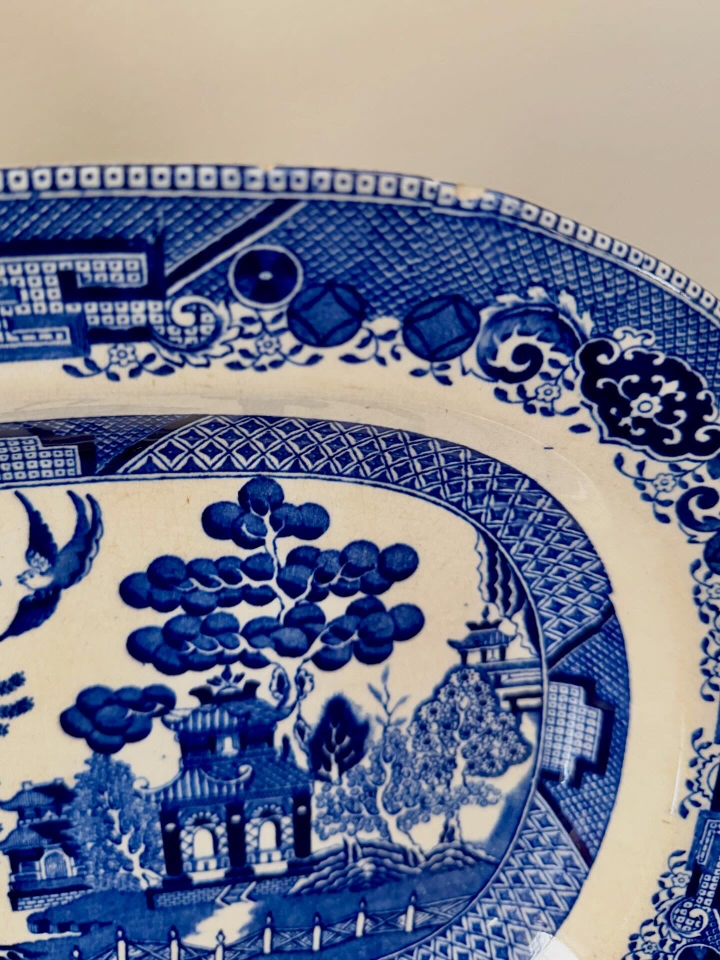 Antique Blue Willow Platter