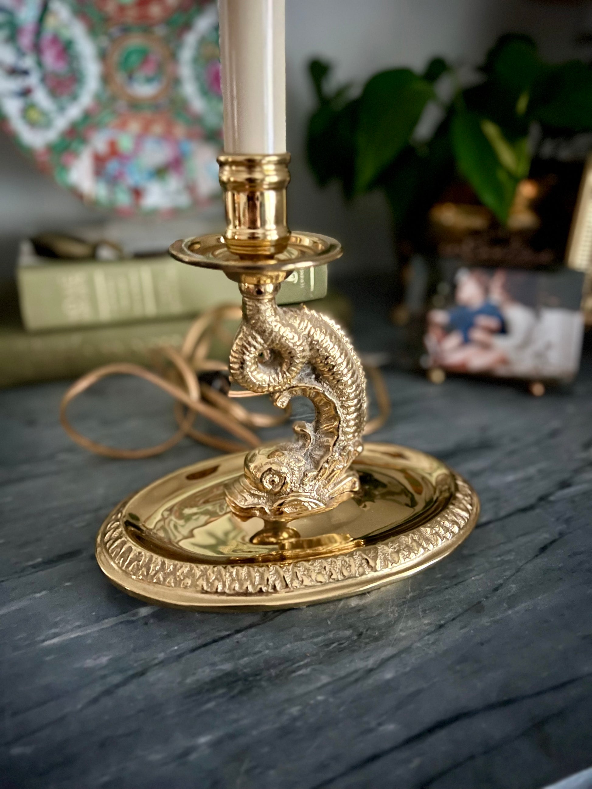 Brass Dolphinfish Lamp