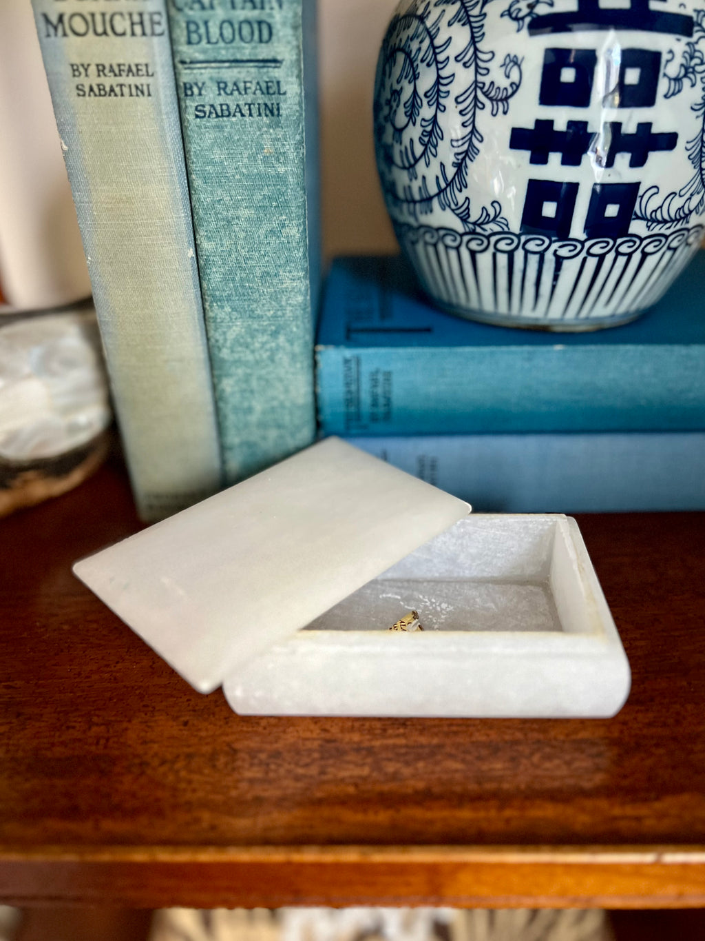 Hand Carved Italian Alabaster Lidded Box