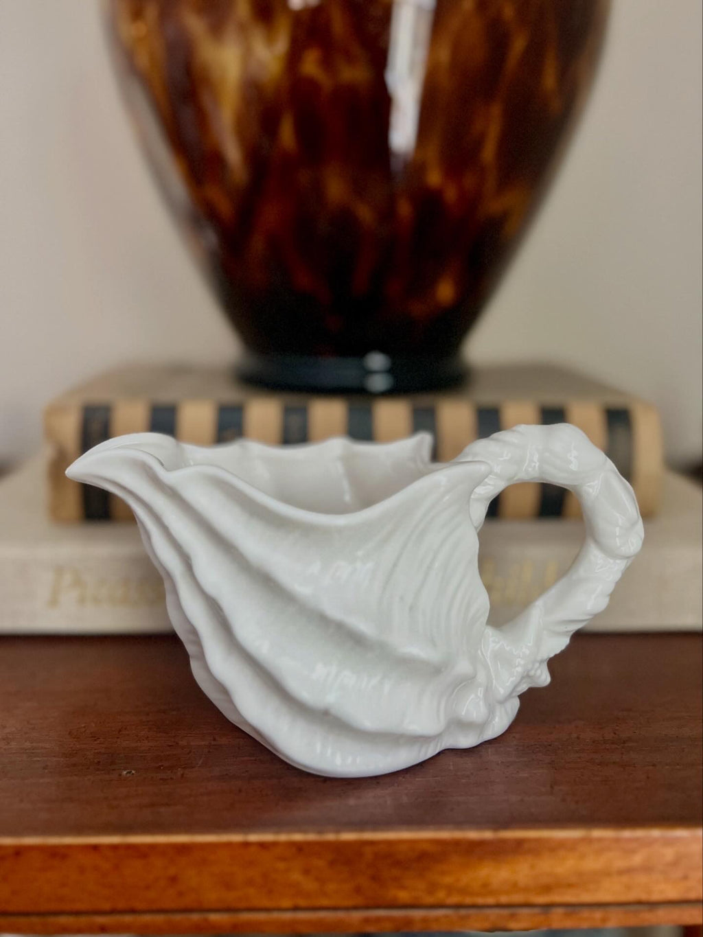 Shell Sugar Bowl, Creamer, and Gravy Boat Set