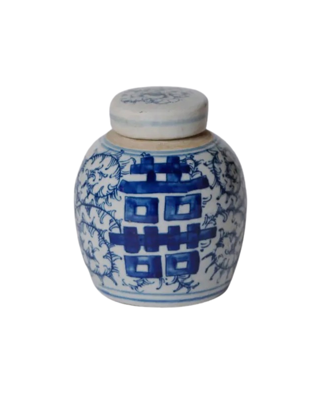 Blue and White Mini Double Happiness Jar