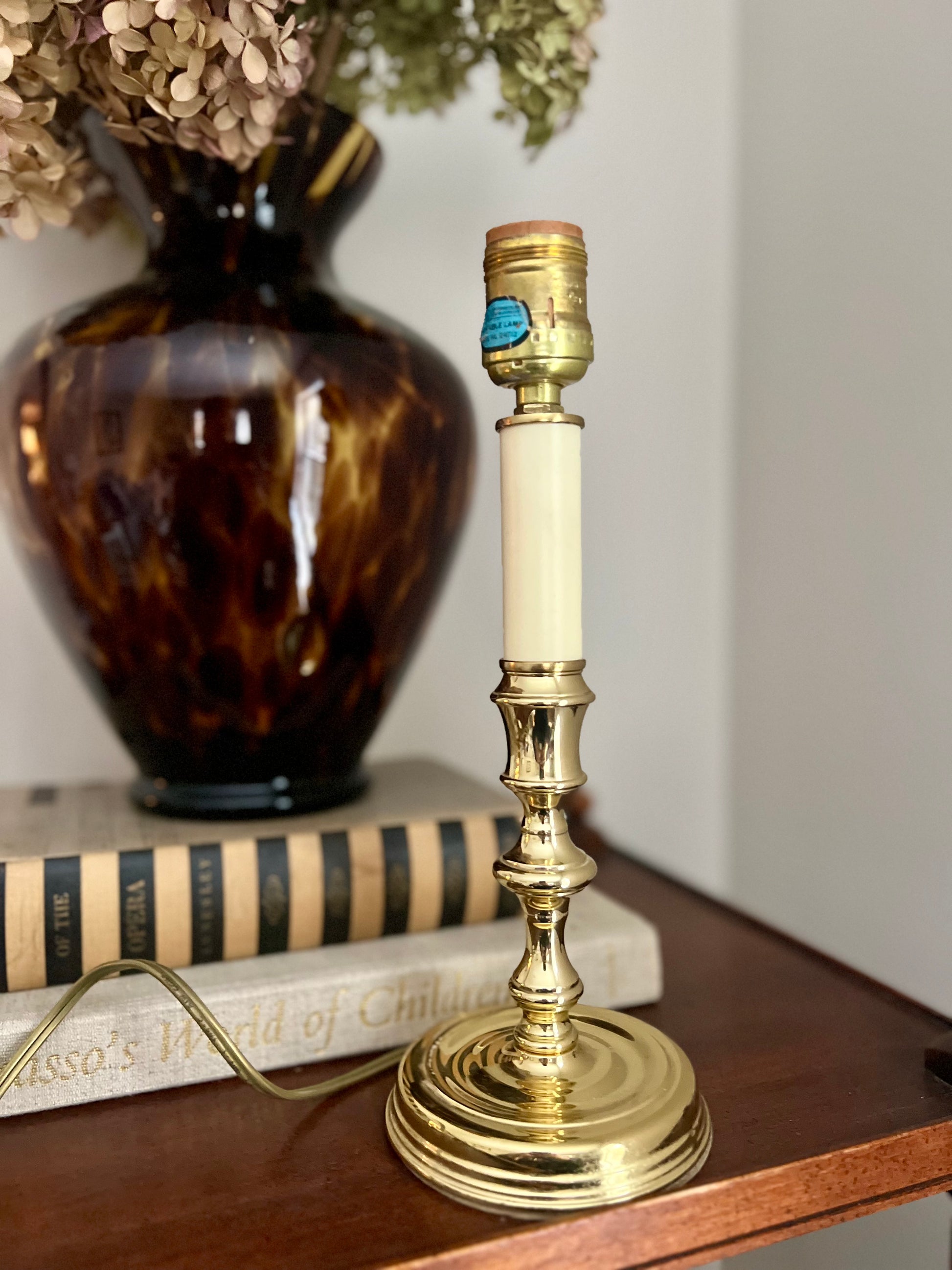 Brass Baldwin Candlestick Lamp