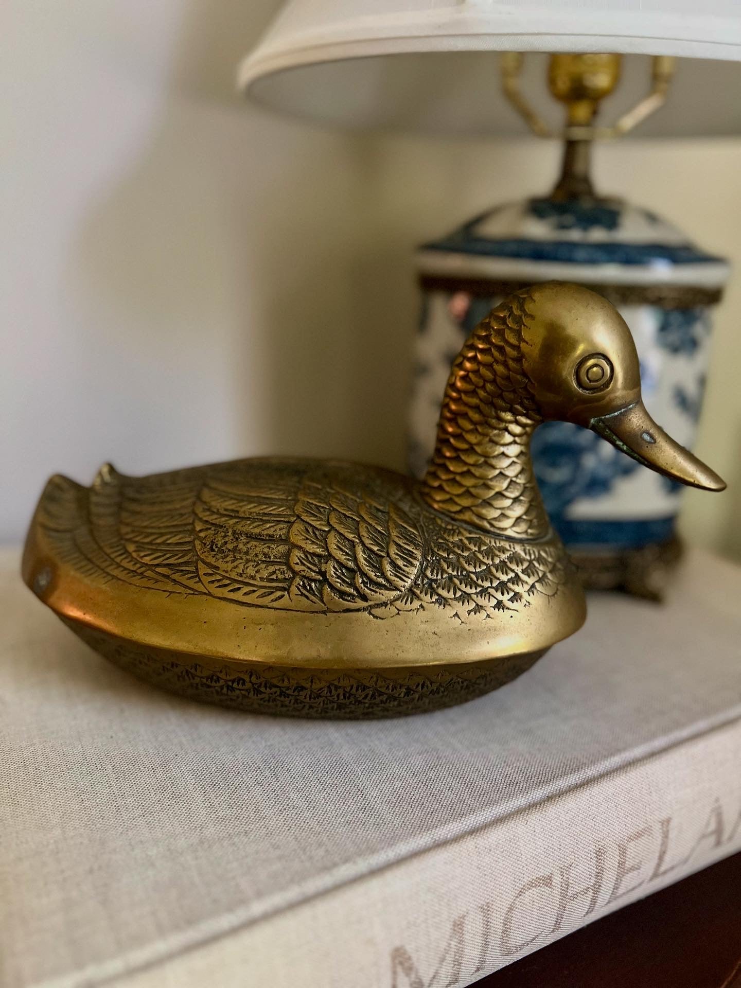 Lidded Brass Duck