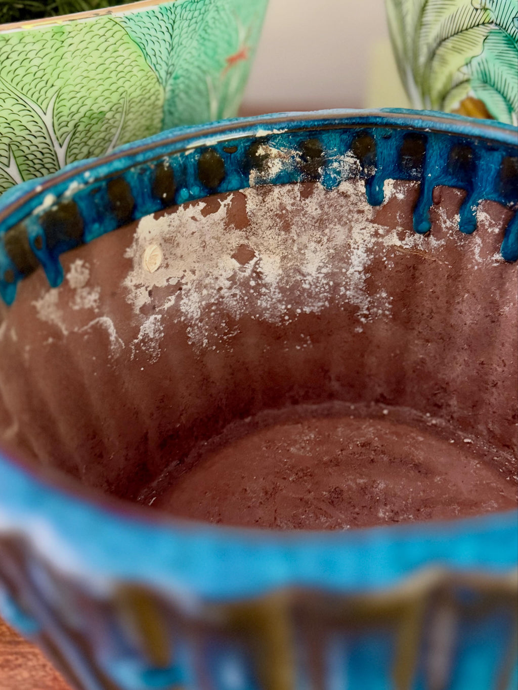 Blue Bamboo Planter