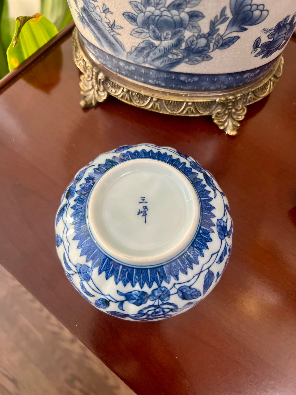 Blue and White Scalloped Bowl