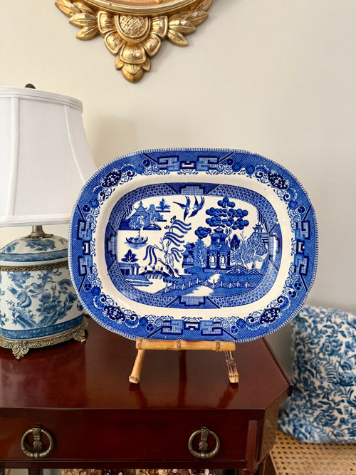 Antique Blue Willow Platter
