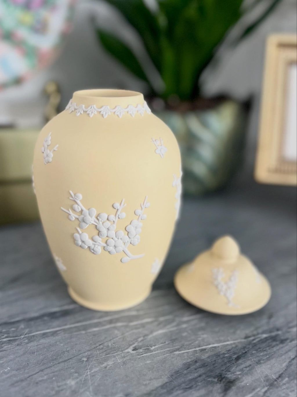 Jasperware Primrose Lidded Urn