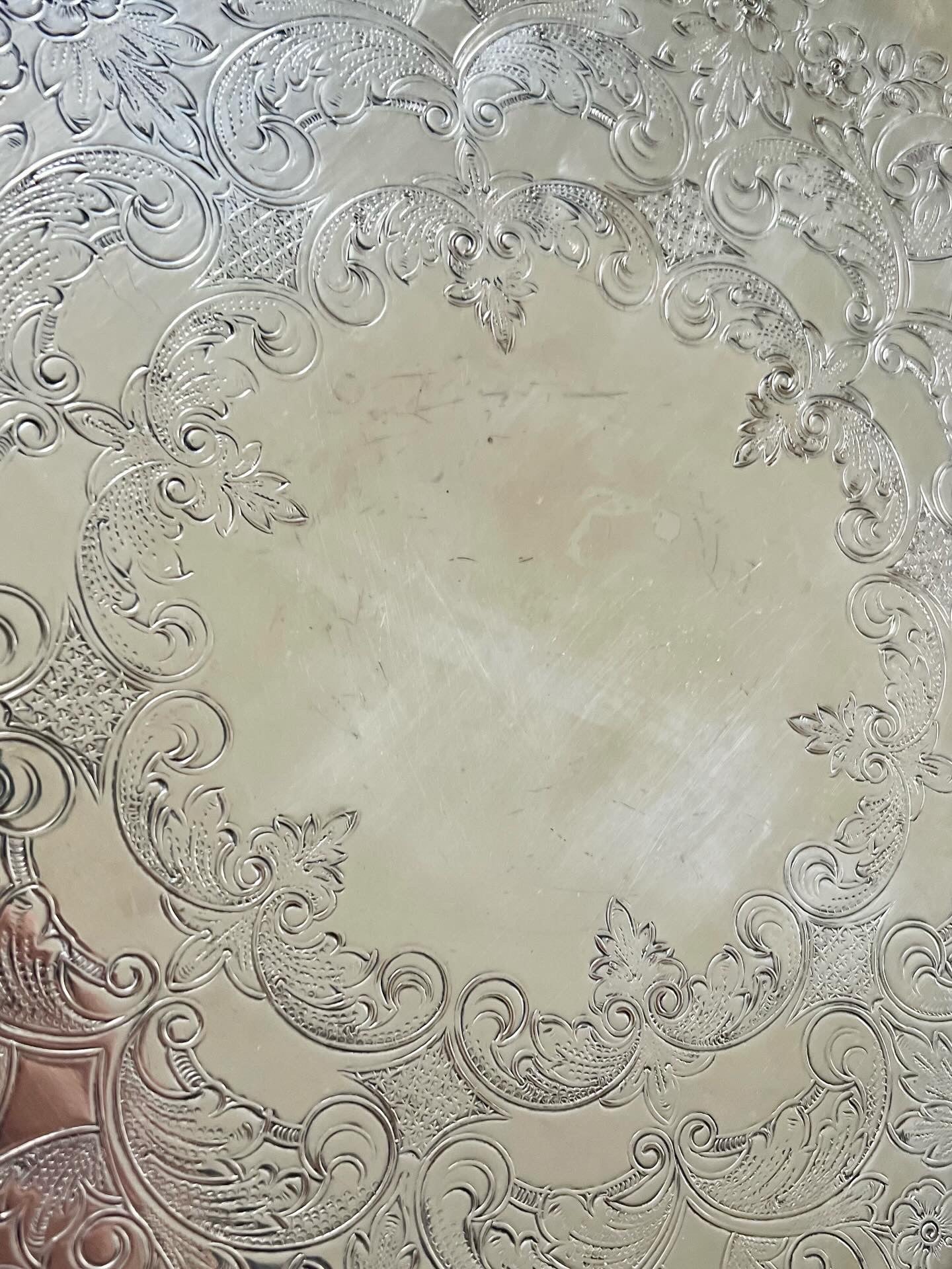 English Sheffield Scalloped Tray