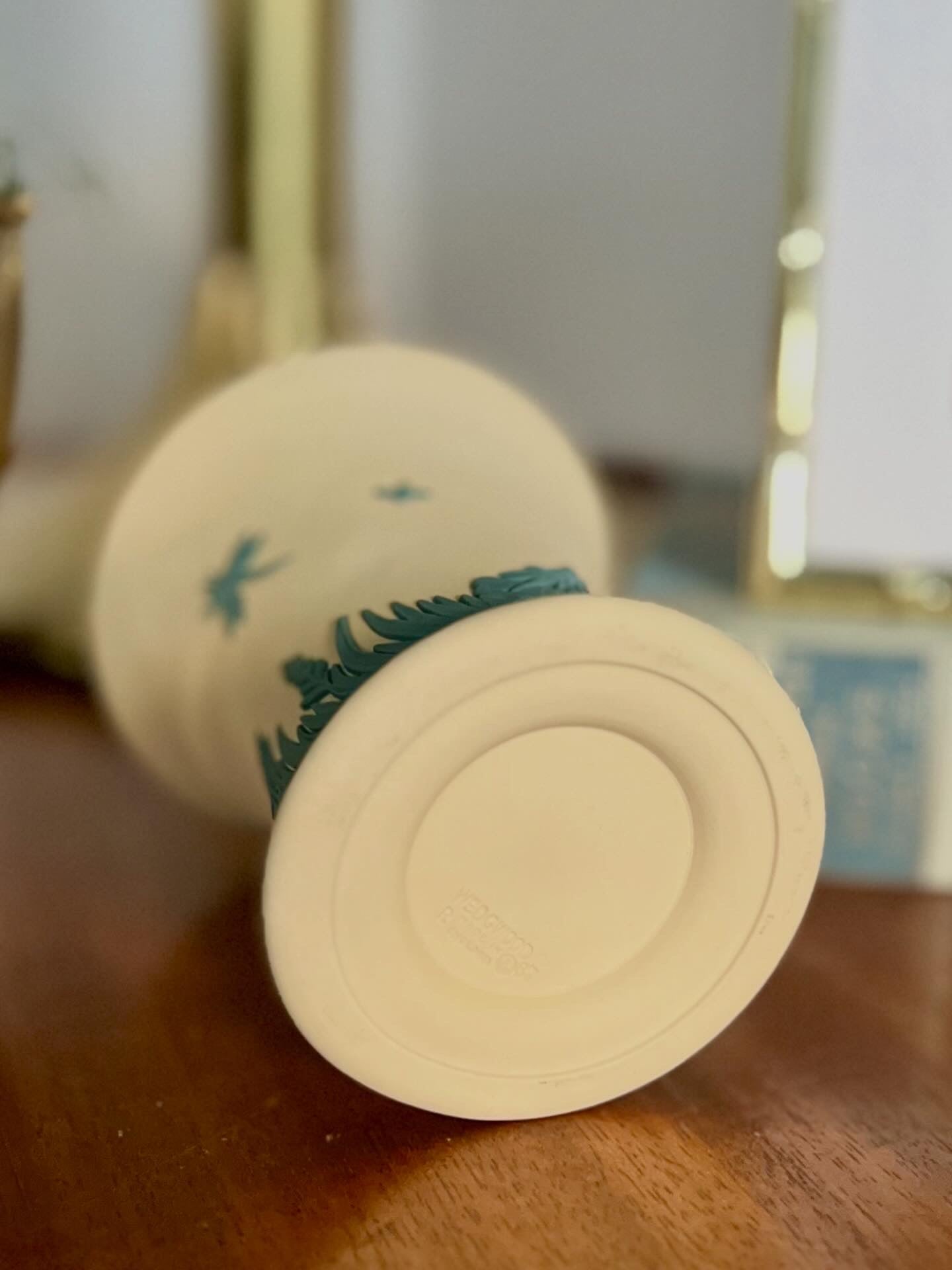 Wedgwood Teal on Yellow Primeose Vase