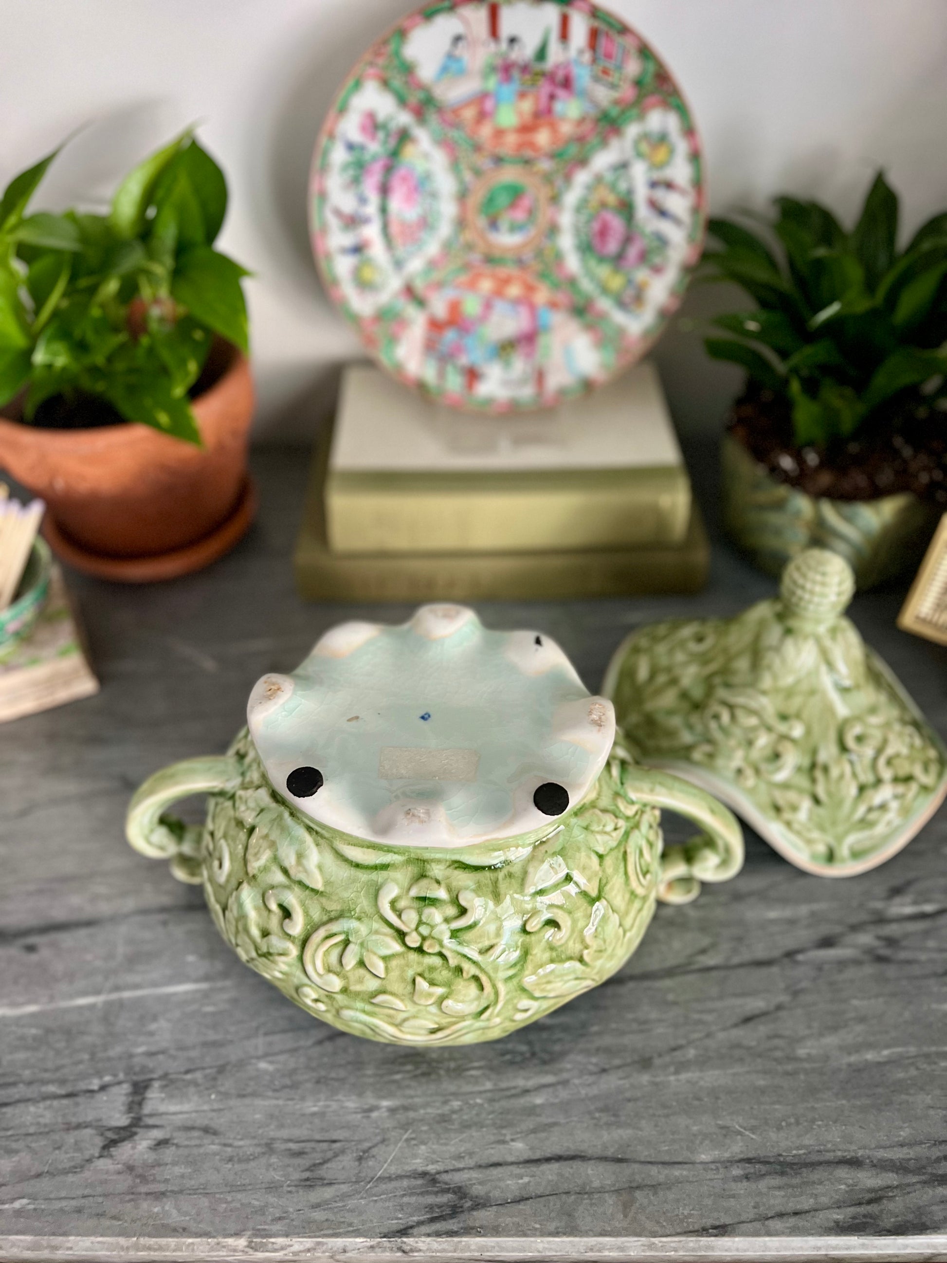 Majolica Style Lidded Tureen