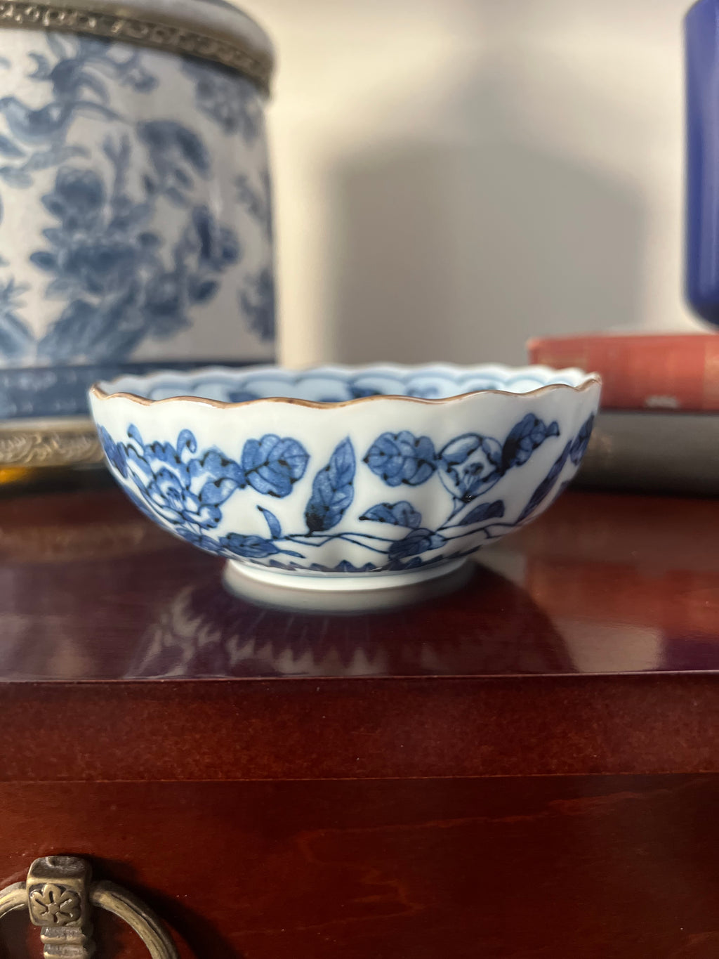 Blue and White Scalloped Bowl