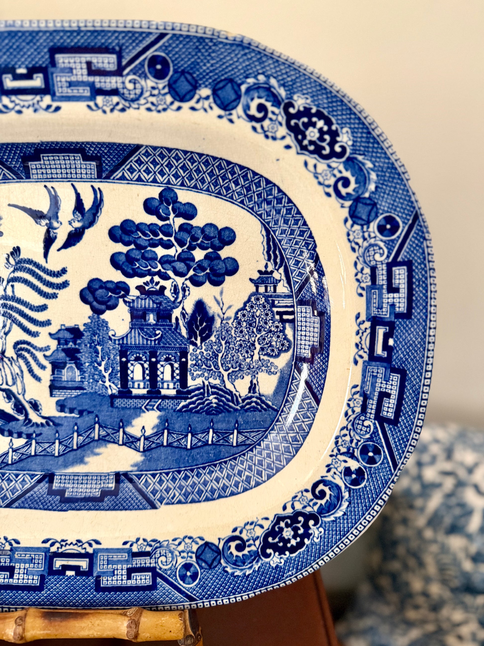 Antique Blue Willow Platter