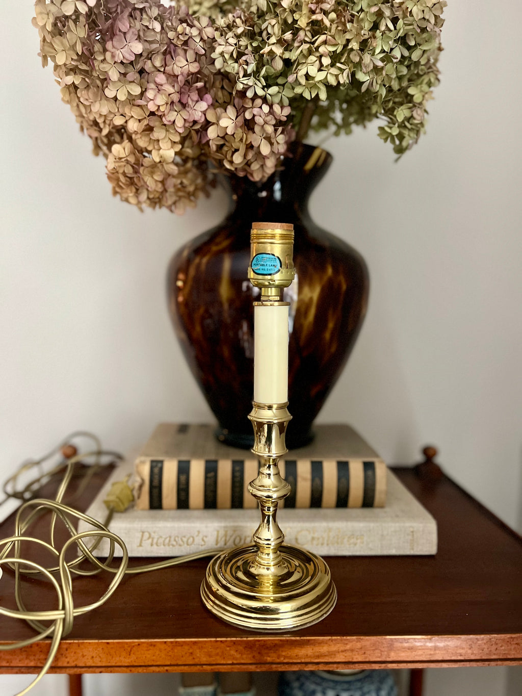 Brass Baldwin Candlestick Lamp
