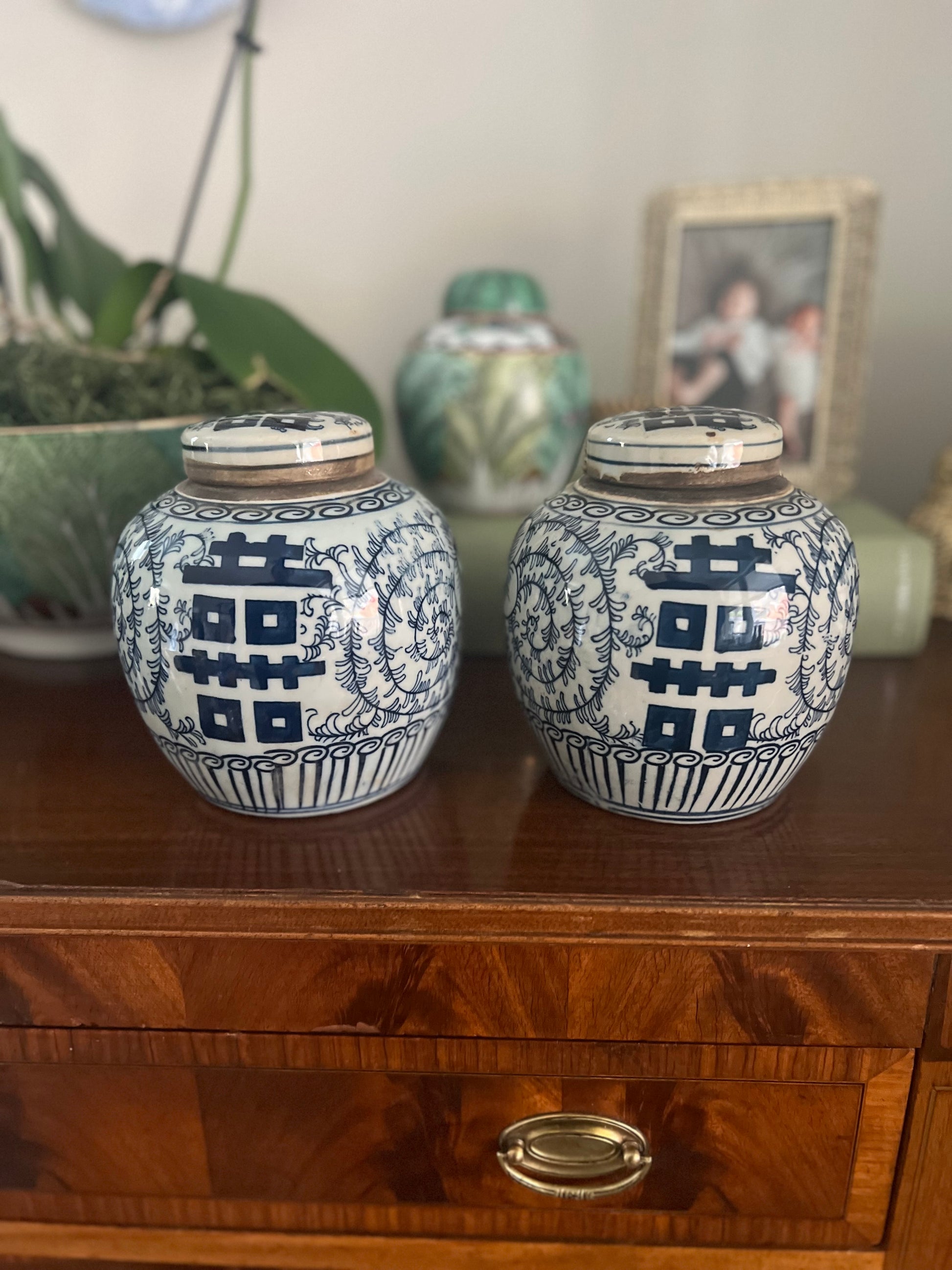 Pair of Double Happiness Jars