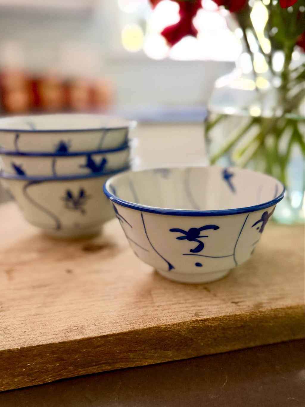Set of Four Hand Painted Bowls