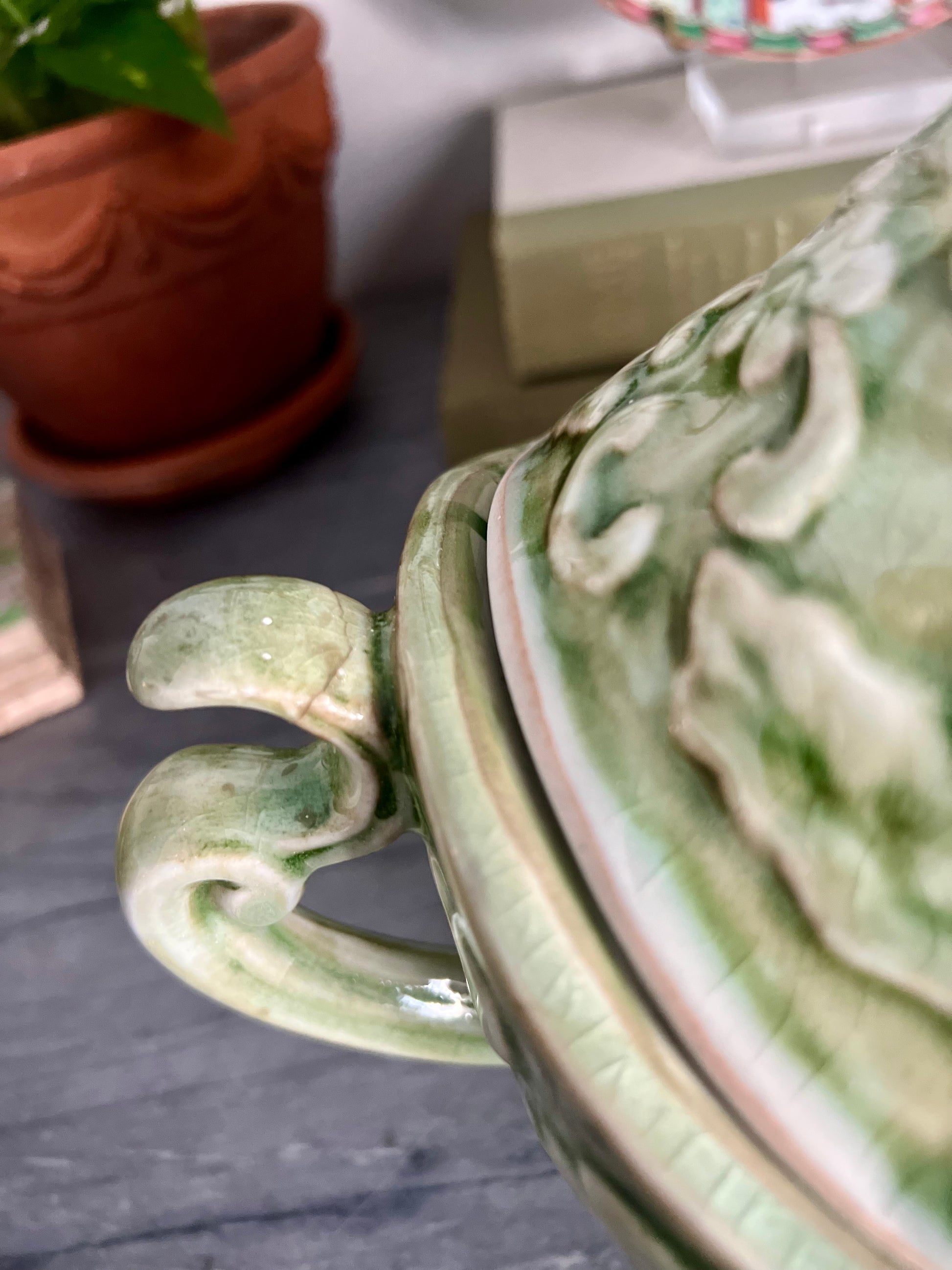 Majolica Style Lidded Tureen