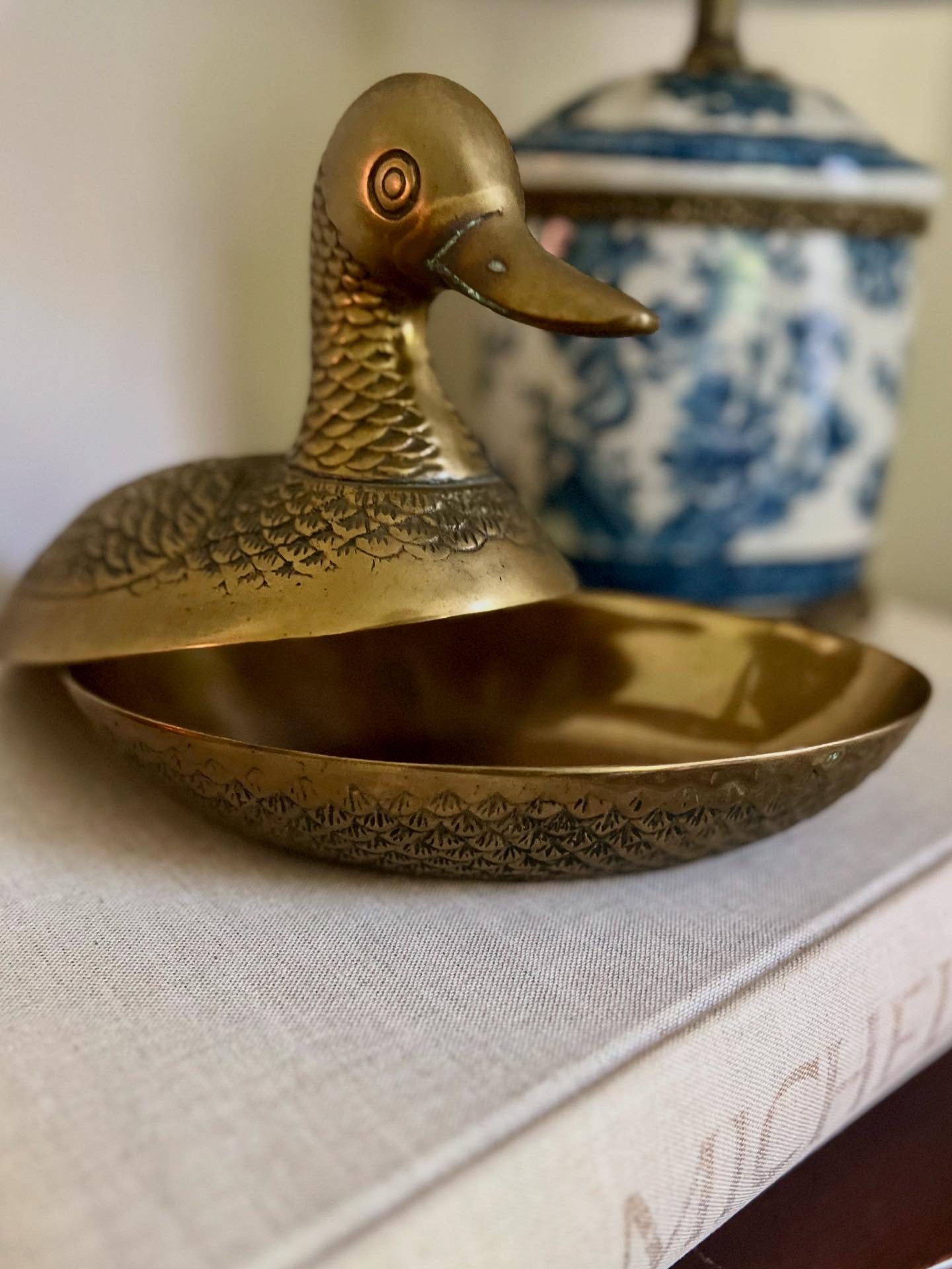 Lidded Brass Duck