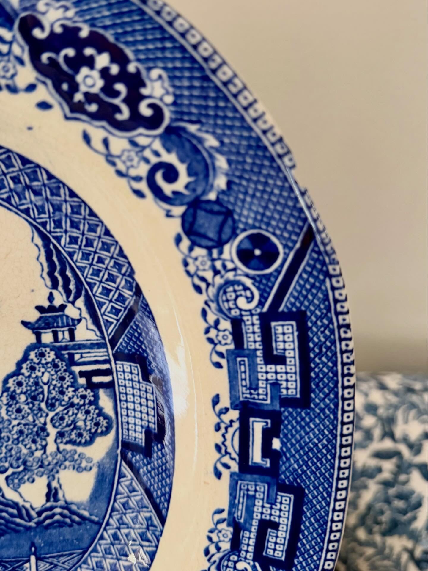 Antique Blue Willow Platter
