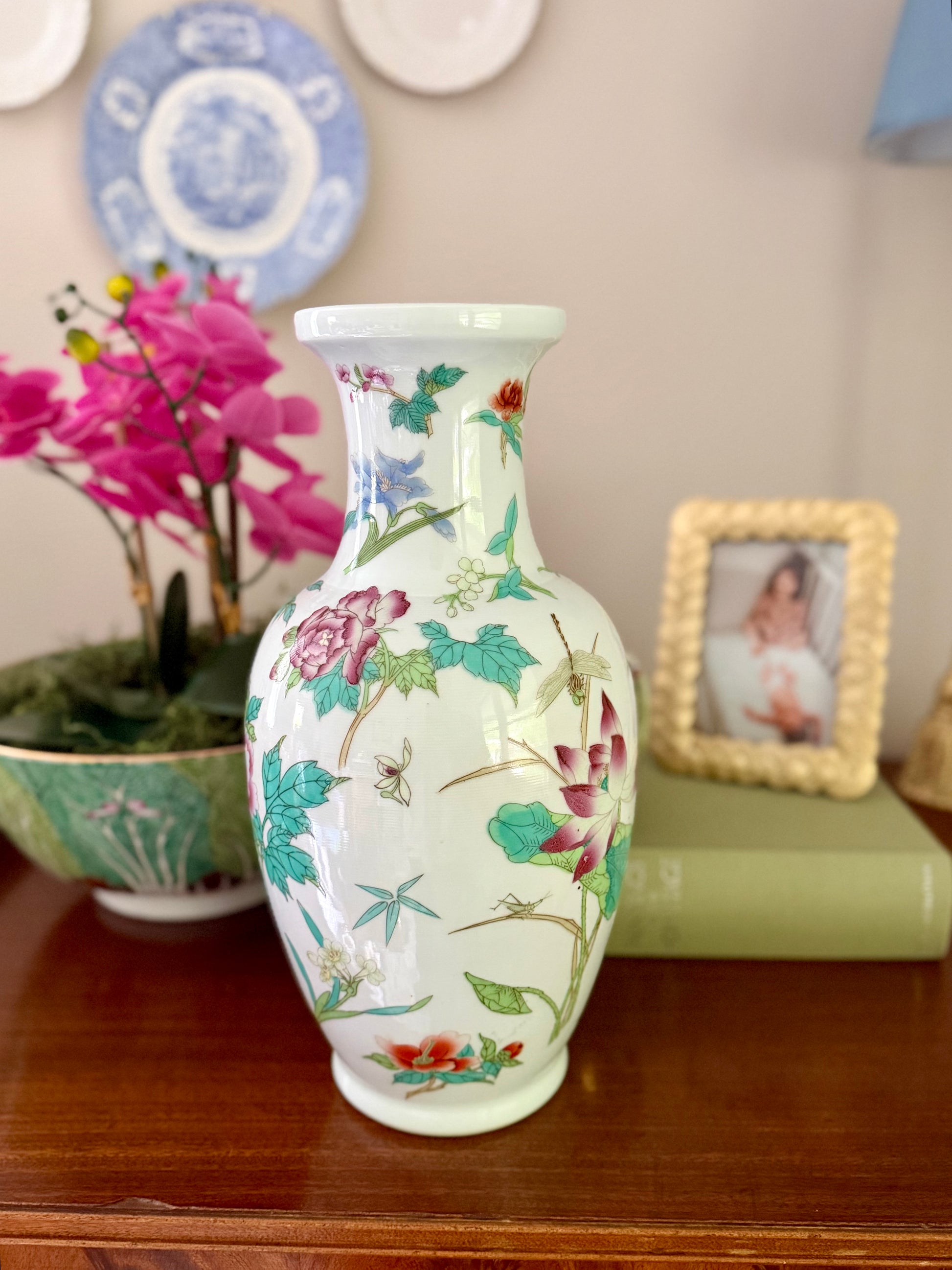 Asian Floral Vase