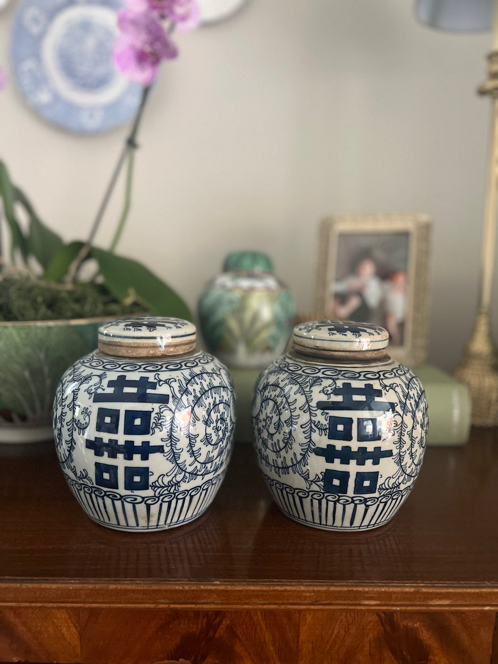 Pair of Double Happiness Jars