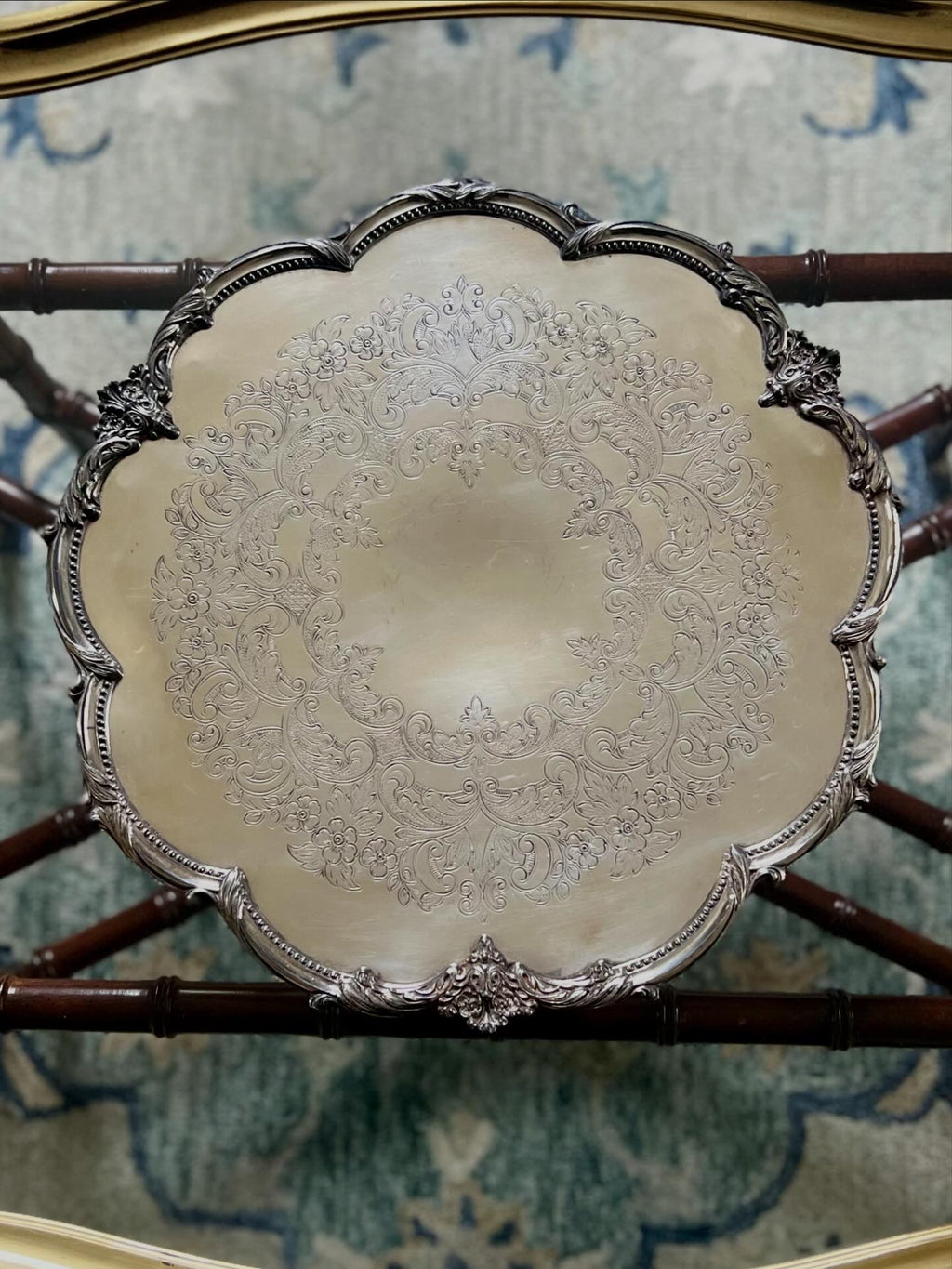 English Sheffield Scalloped Tray