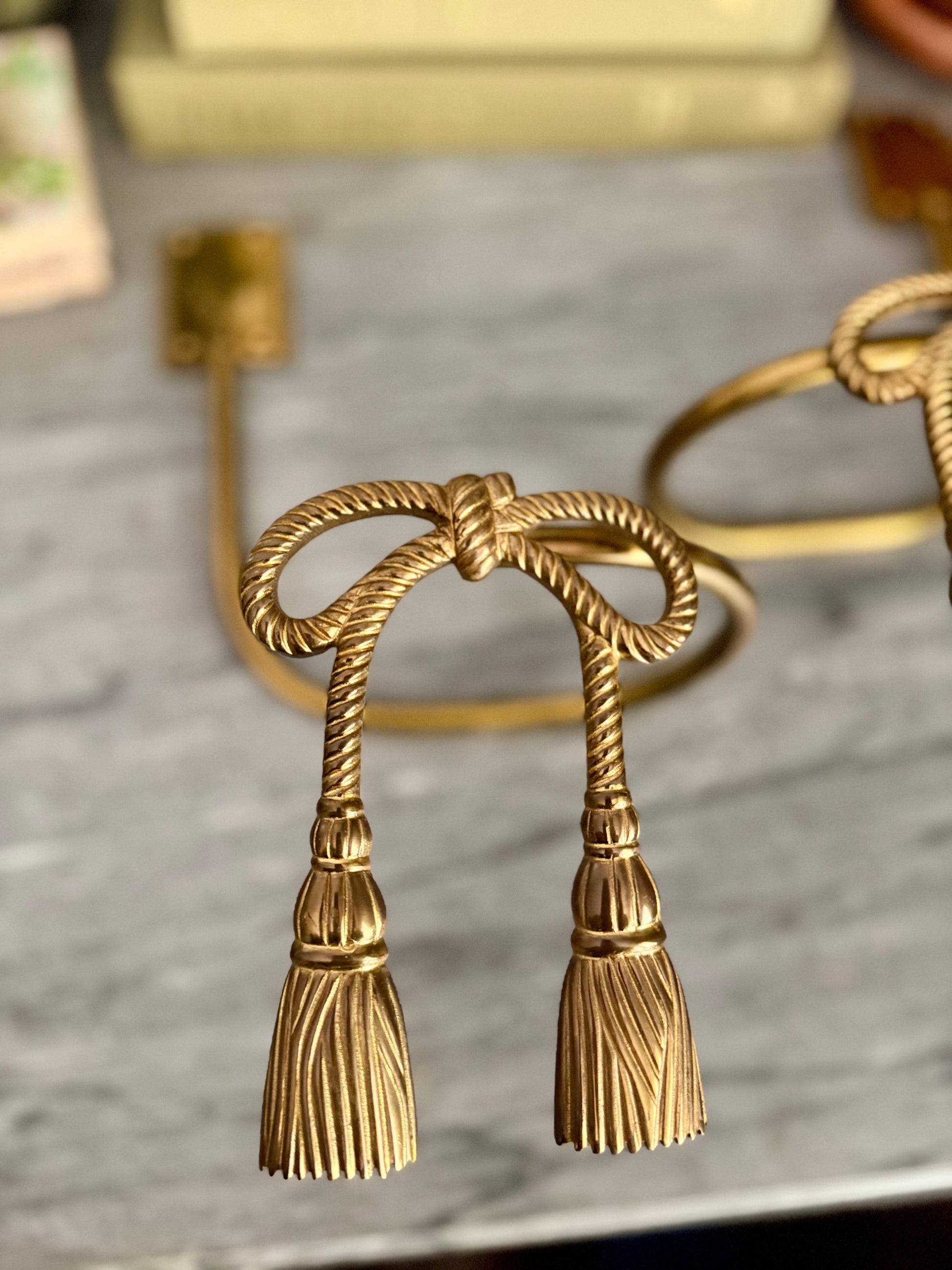 Brass Bow Curtain Tiebacks