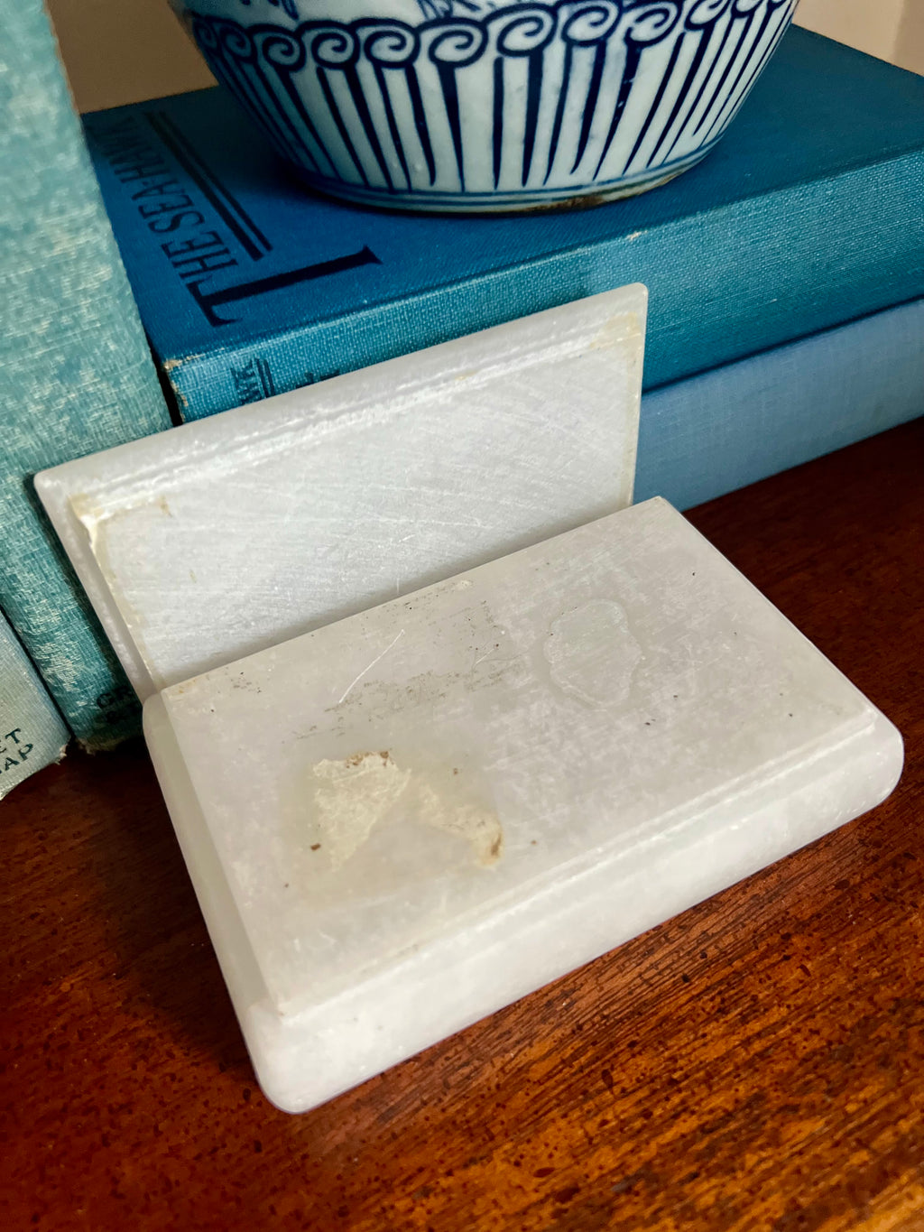 Hand Carved Italian Alabaster Lidded Box