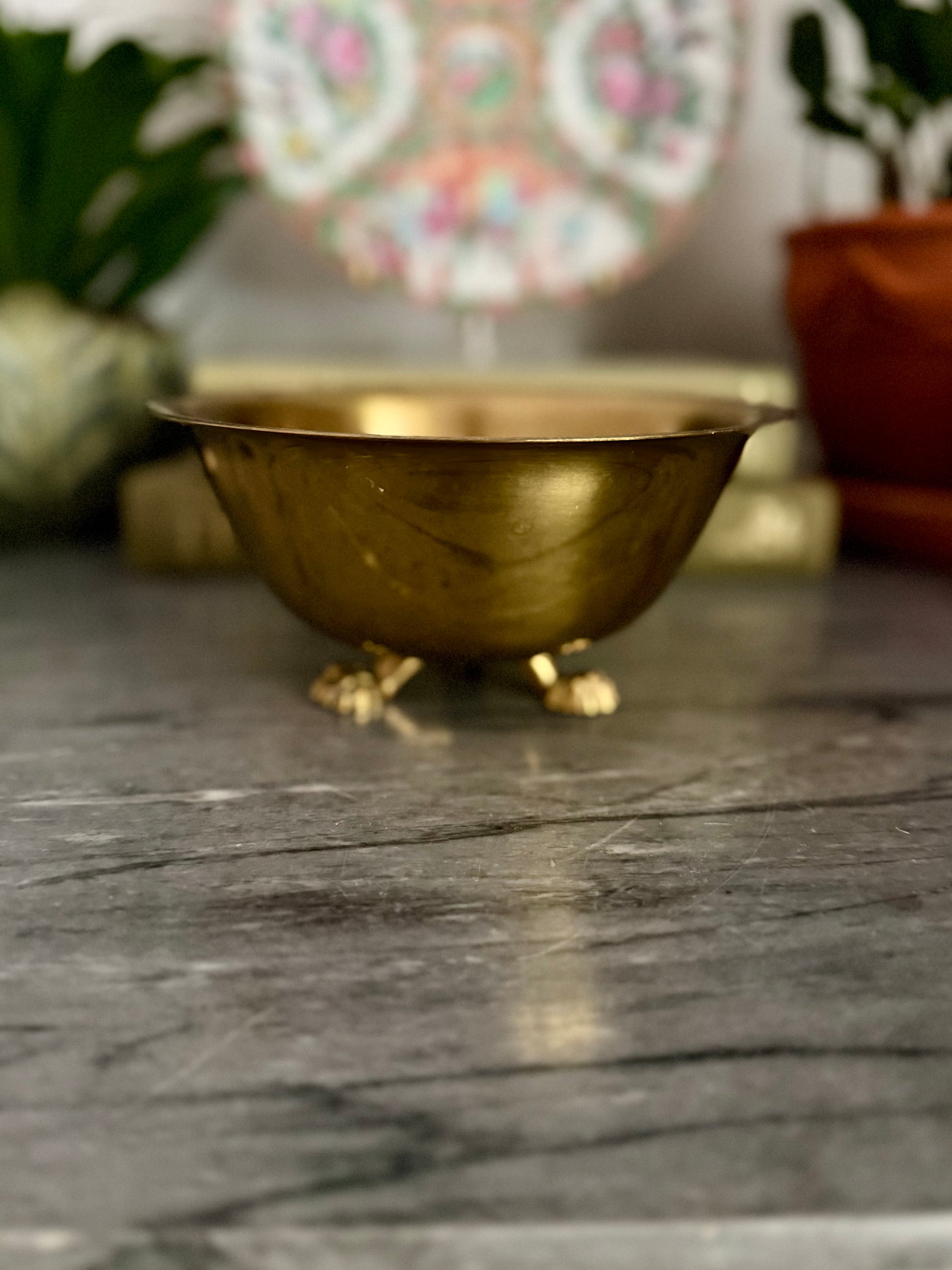 Footed Brass Bowl