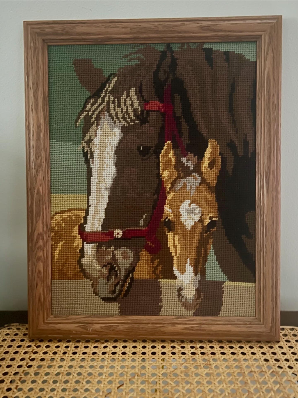 Framed Horse Needlepoint