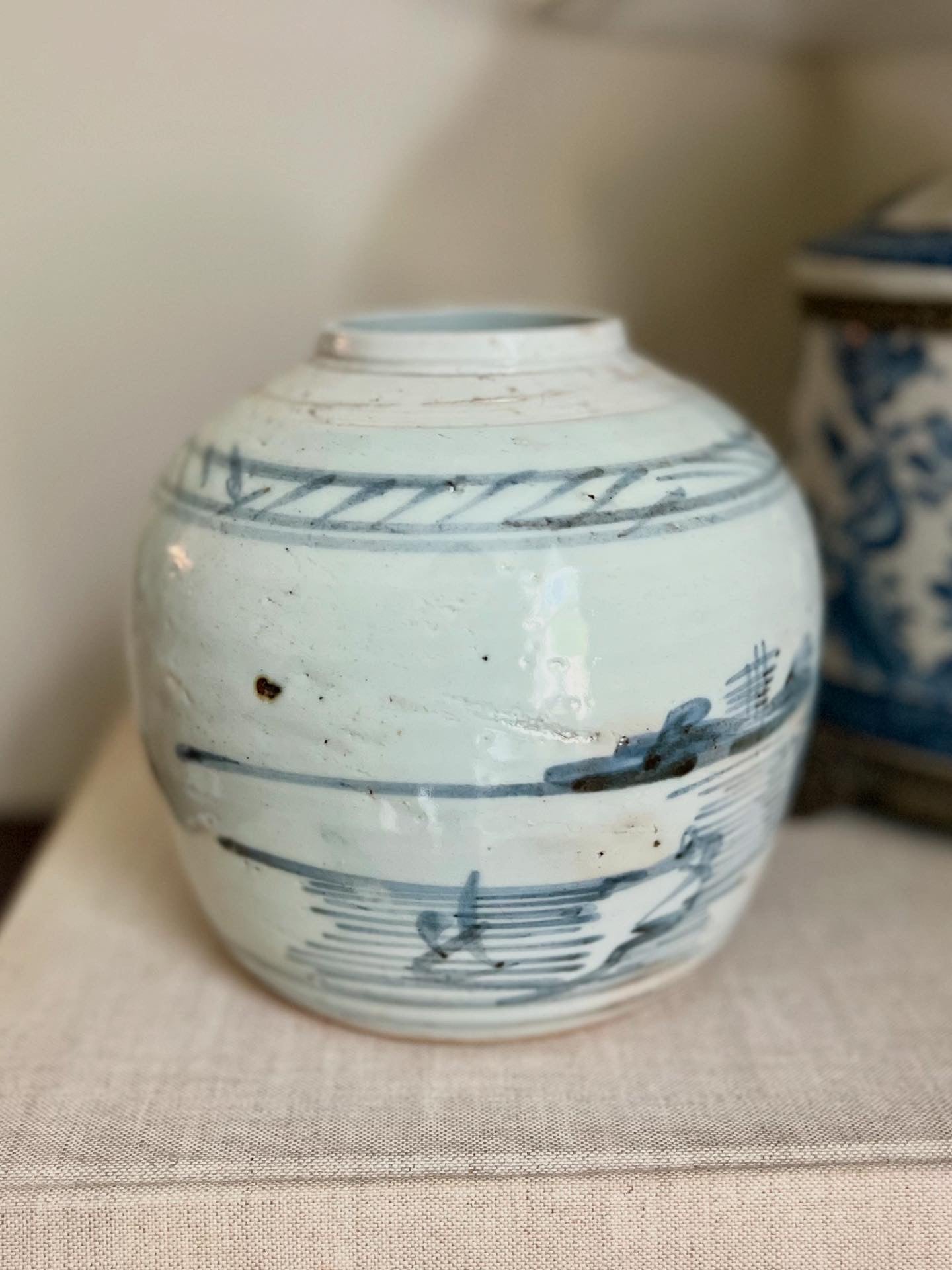 Antique Soft Blue Ginger Jar