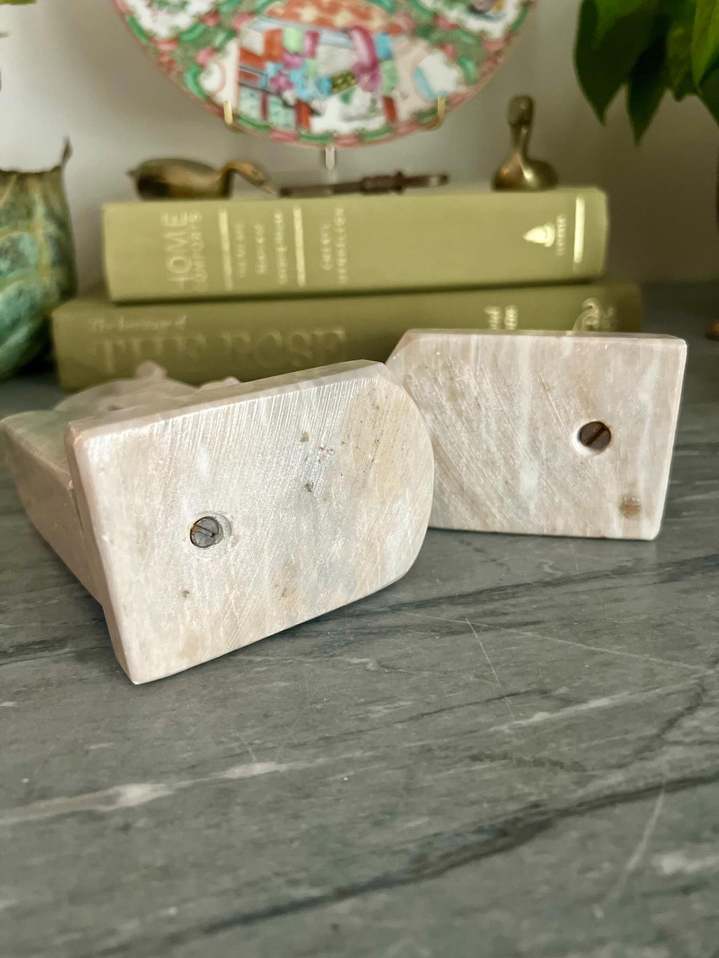 Marble Horse Bookends