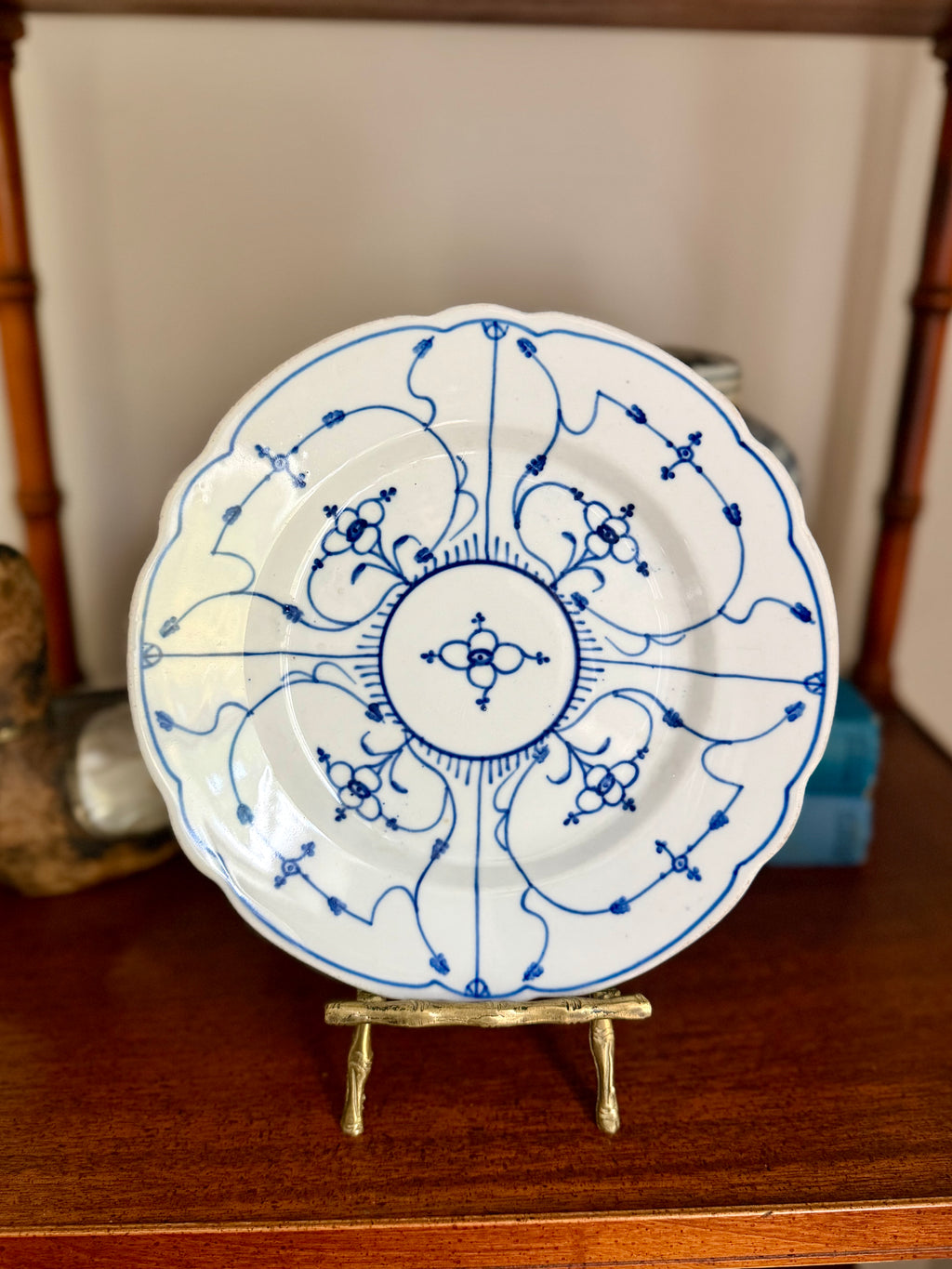 Blue and White Scalloped Plate
