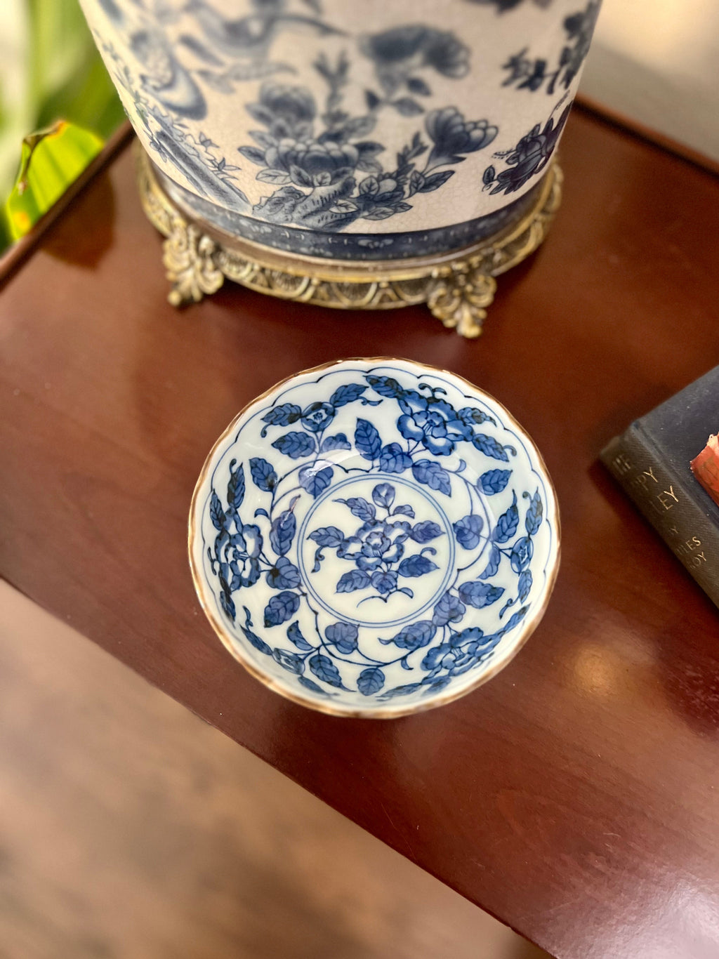 Blue and White Scalloped Bowl