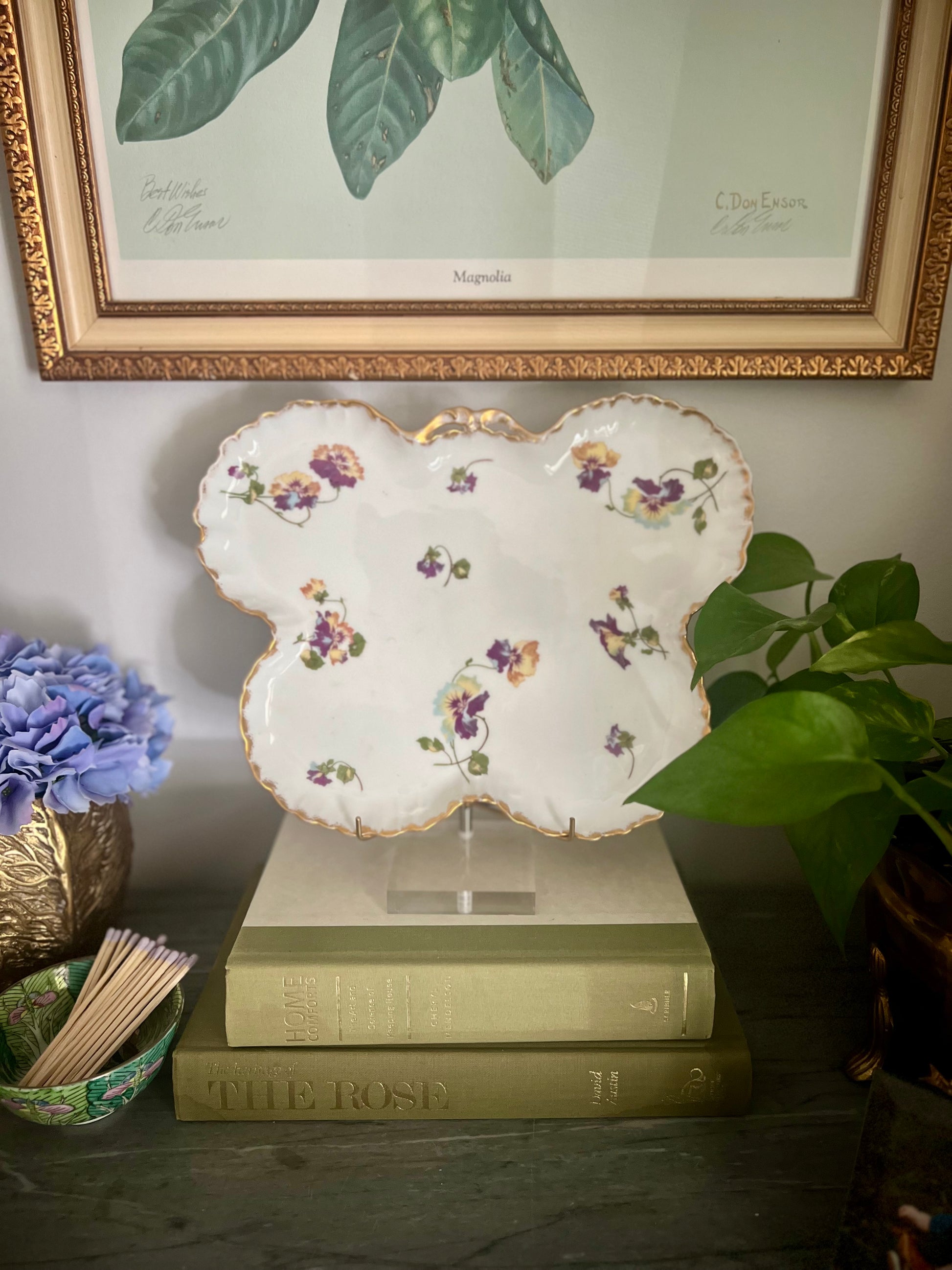 French Limoges Butterfly Plate