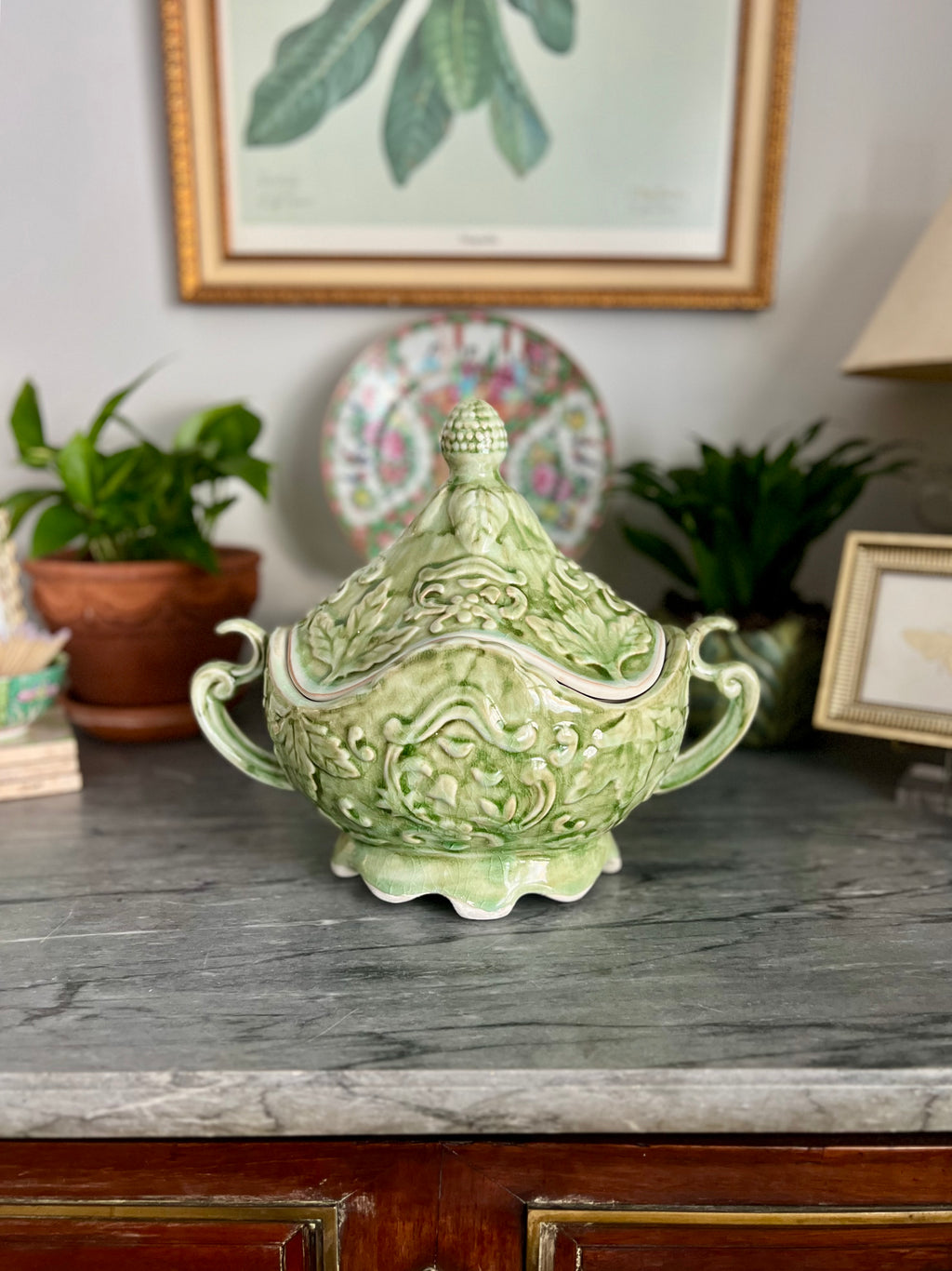 Majolica Style Lidded Tureen