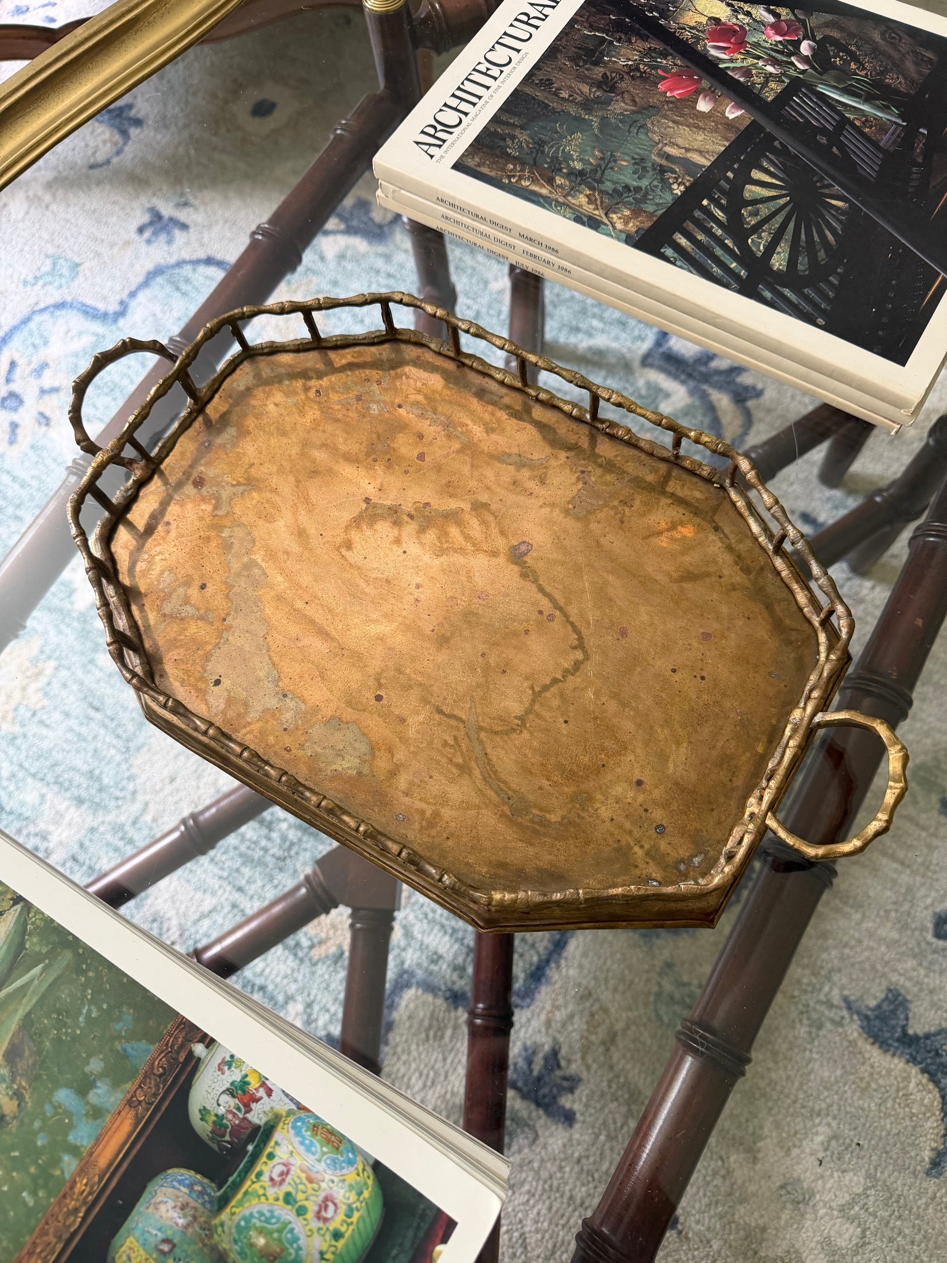 Brass Bamboo Tray