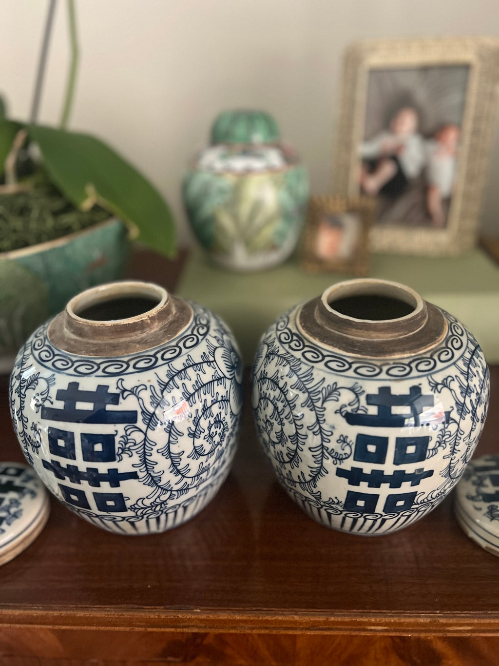 Pair of Double Happiness Jars