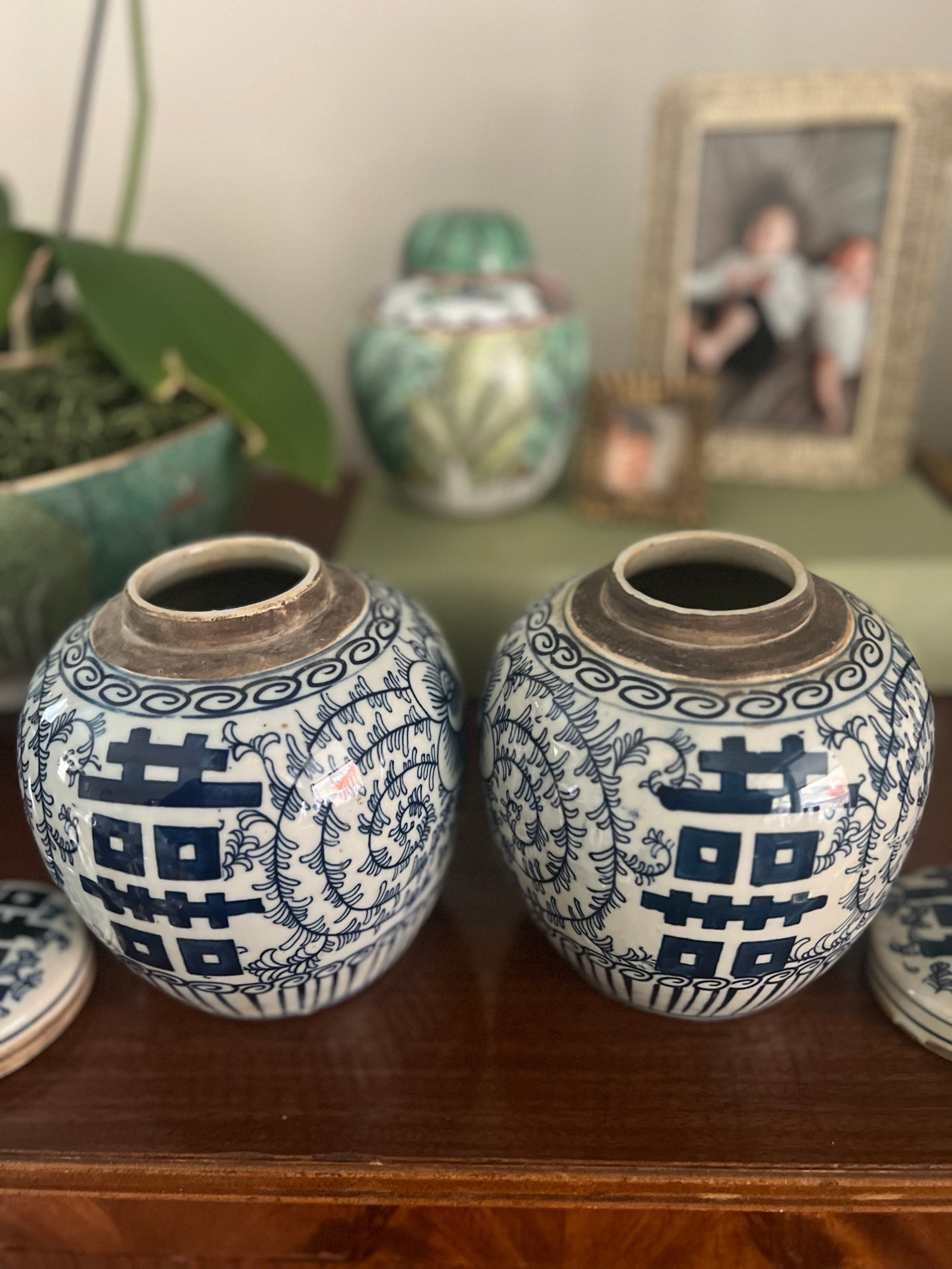 Pair of Double Happiness Jars
