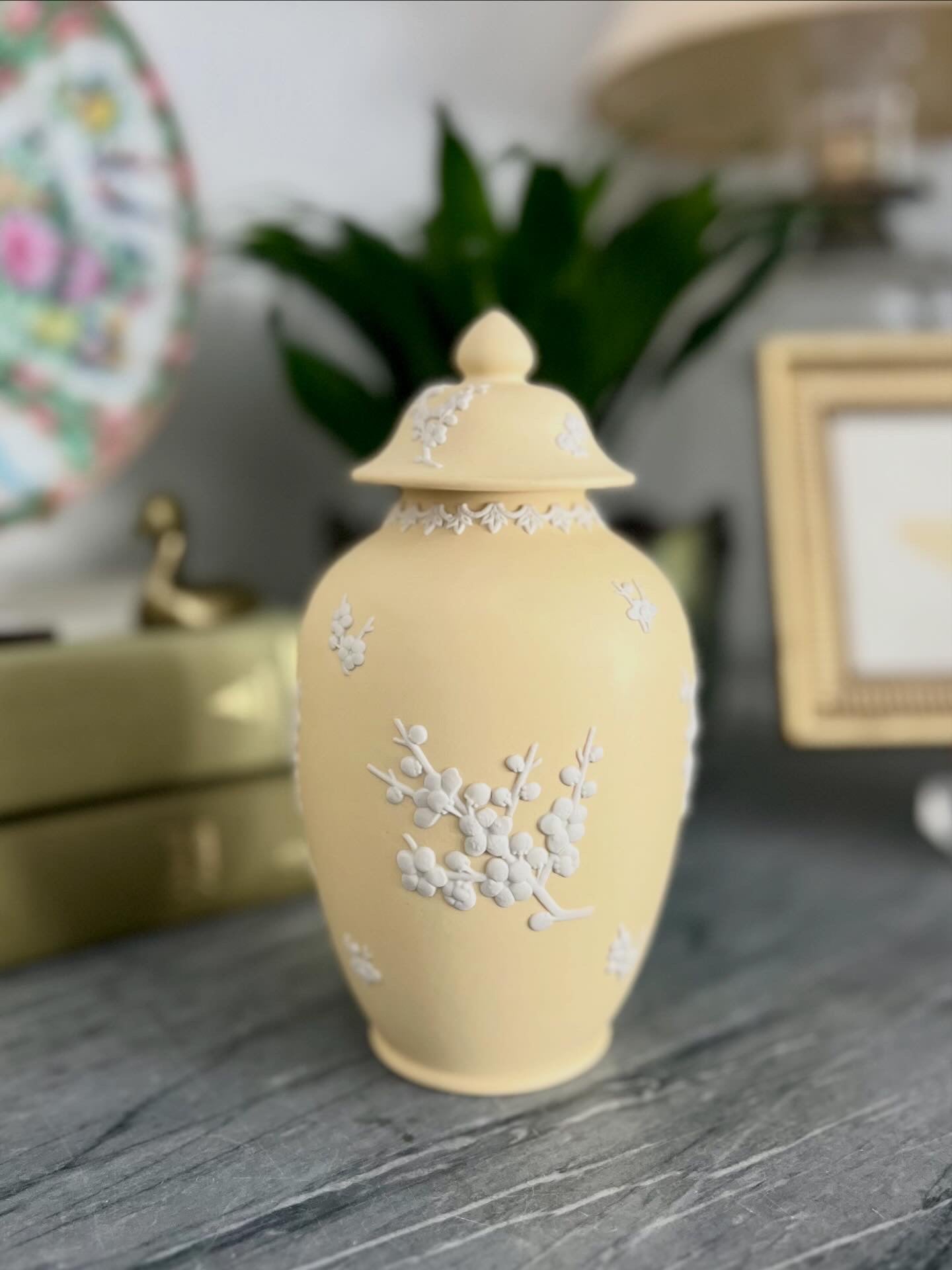 Jasperware Primrose Lidded Urn