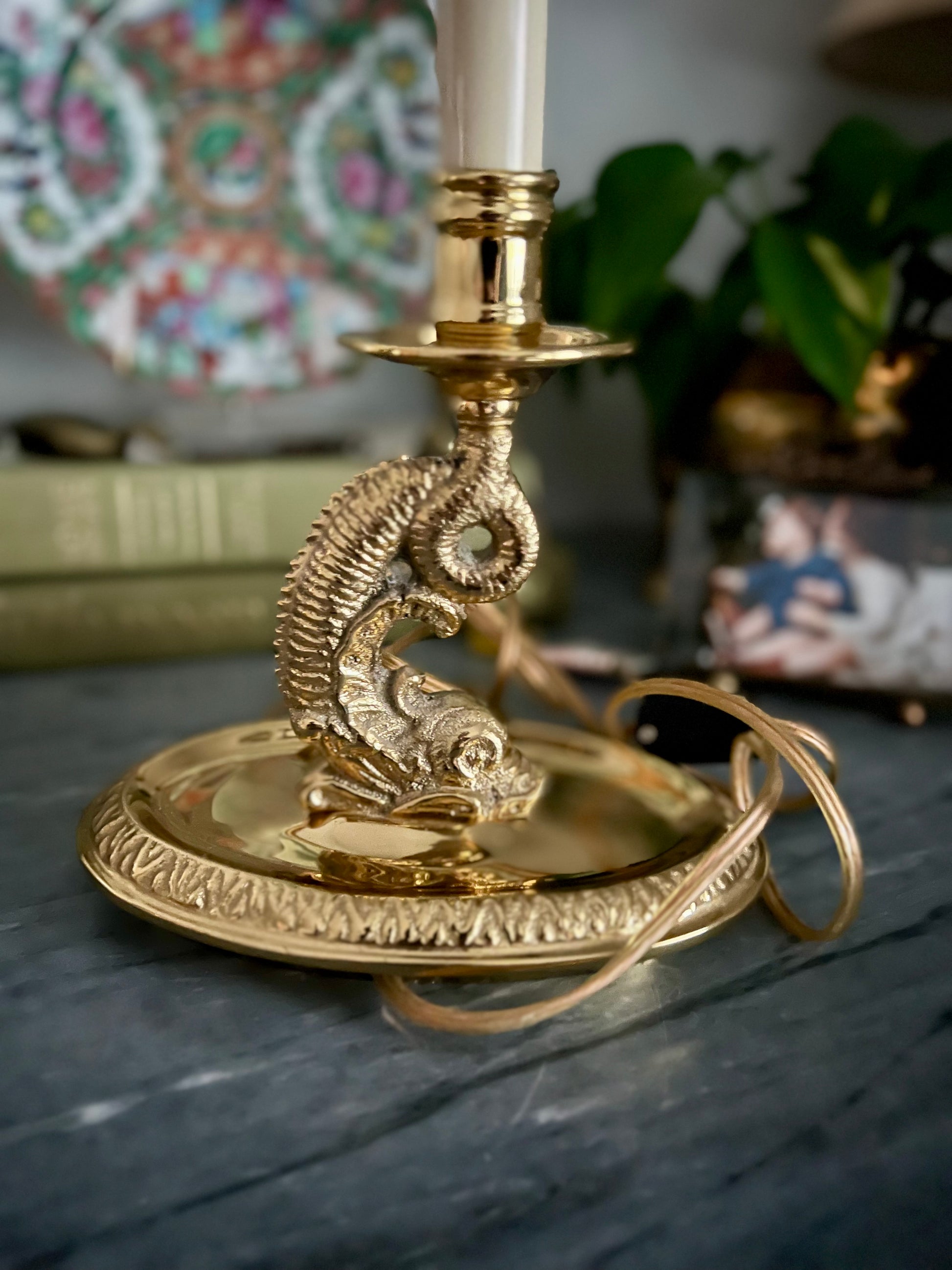 Brass Dolphinfish Lamp