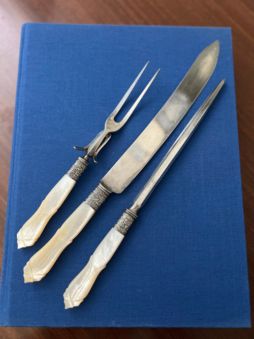 Antique Mother of Pearl Carving Set