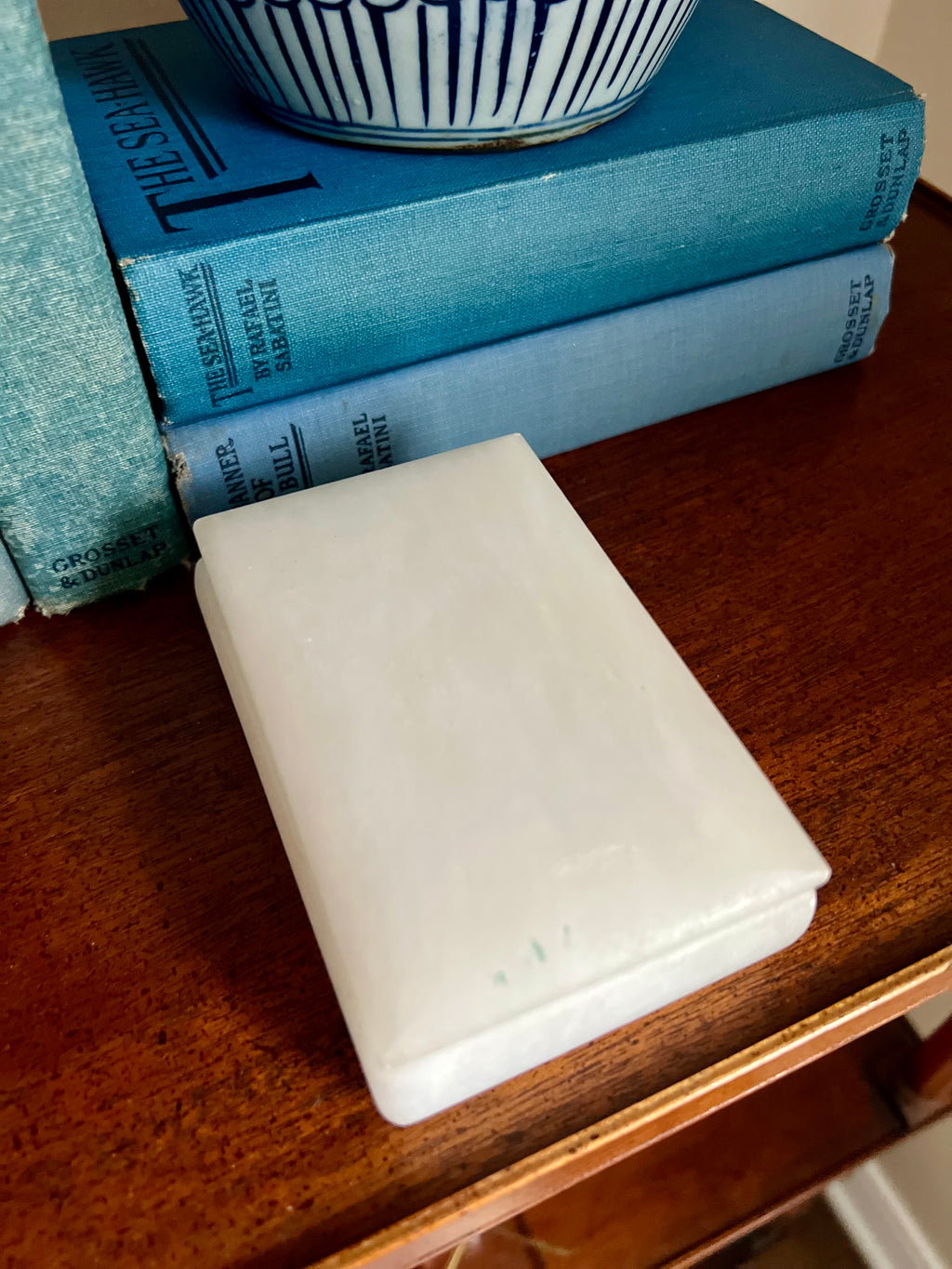 Hand Carved Italian Alabaster Lidded Box