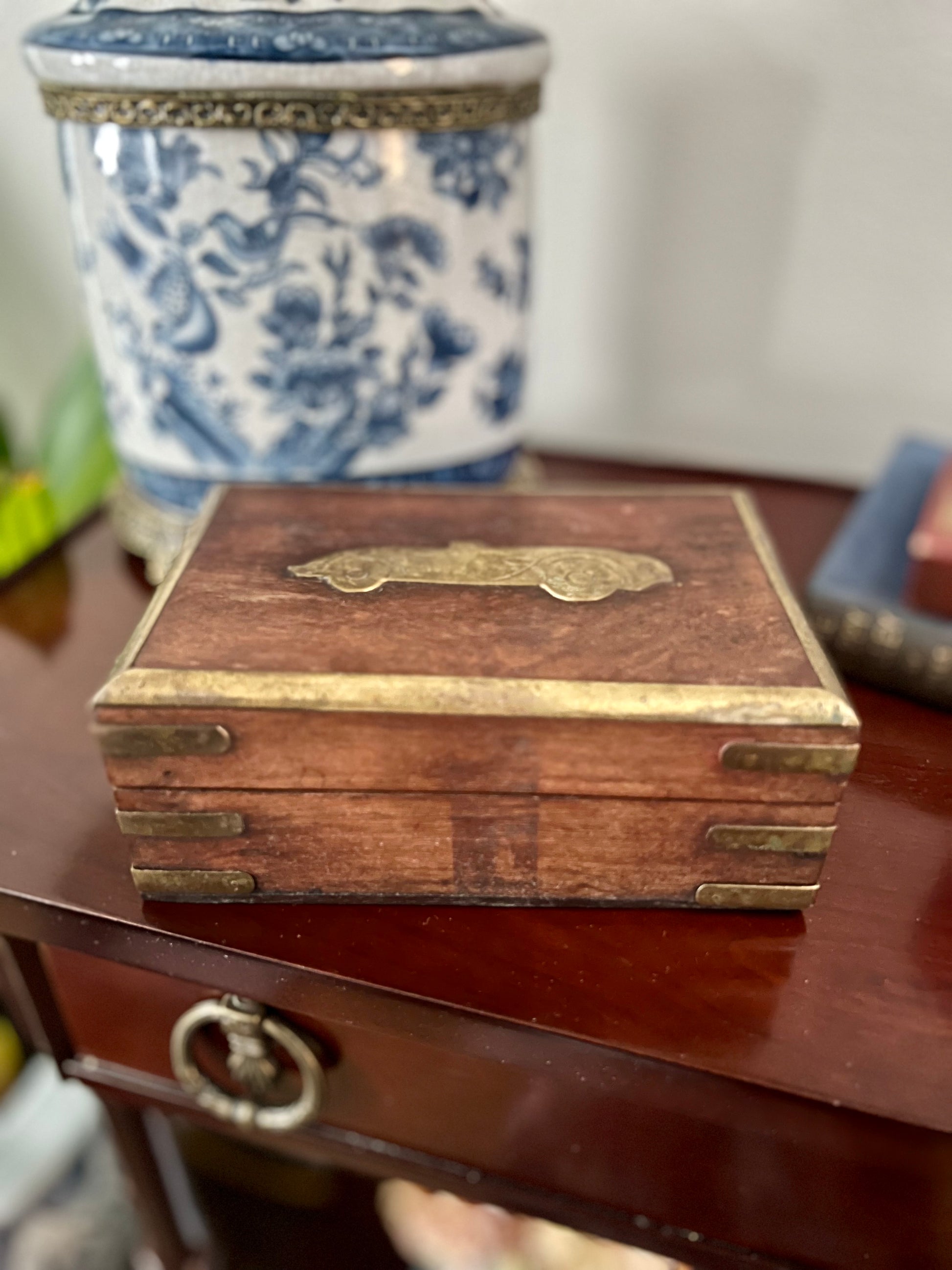 Wooden Brass Inlay Box